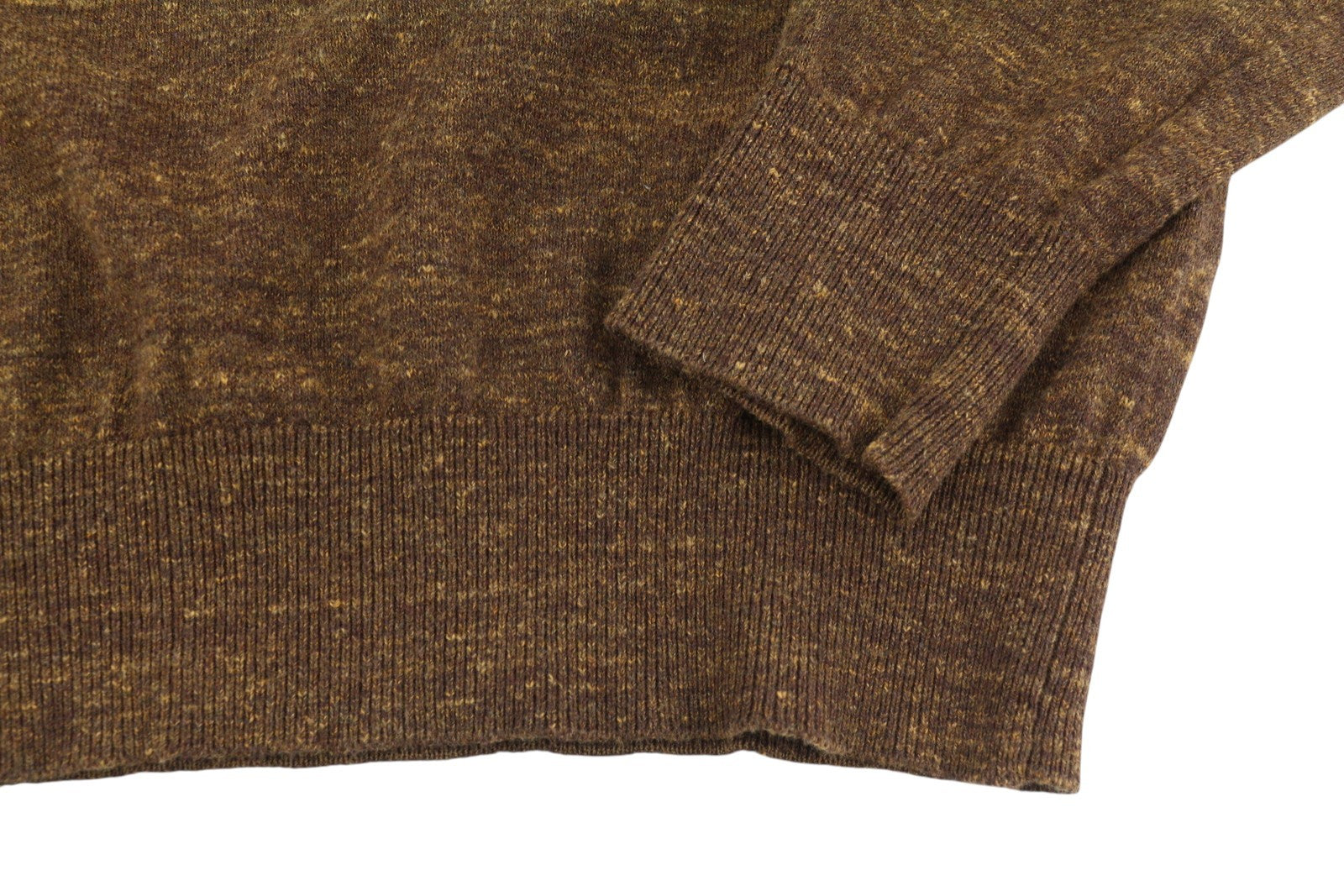 STATE OF ART Men Jumper L Brown Melange Modern Classics Cotton-Linen Pull On