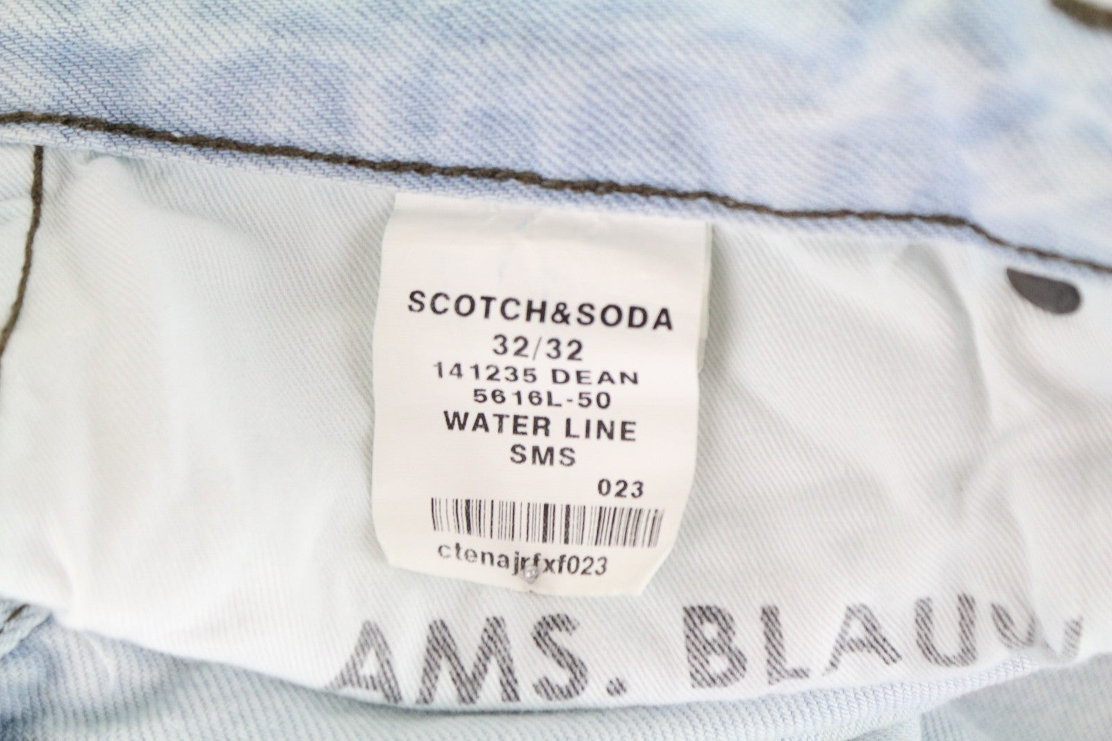SCOTCH & SODA Dean Men Jeans W32/L32 Loose Taper Fit Ripped Aged Look Blue