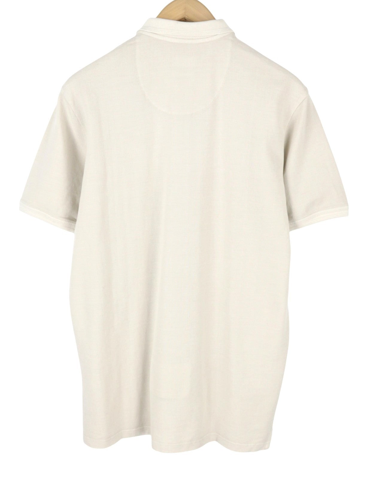 STATE OF ART Regular Fit Men Polos L Cream Cotton Plain Short Sleeve