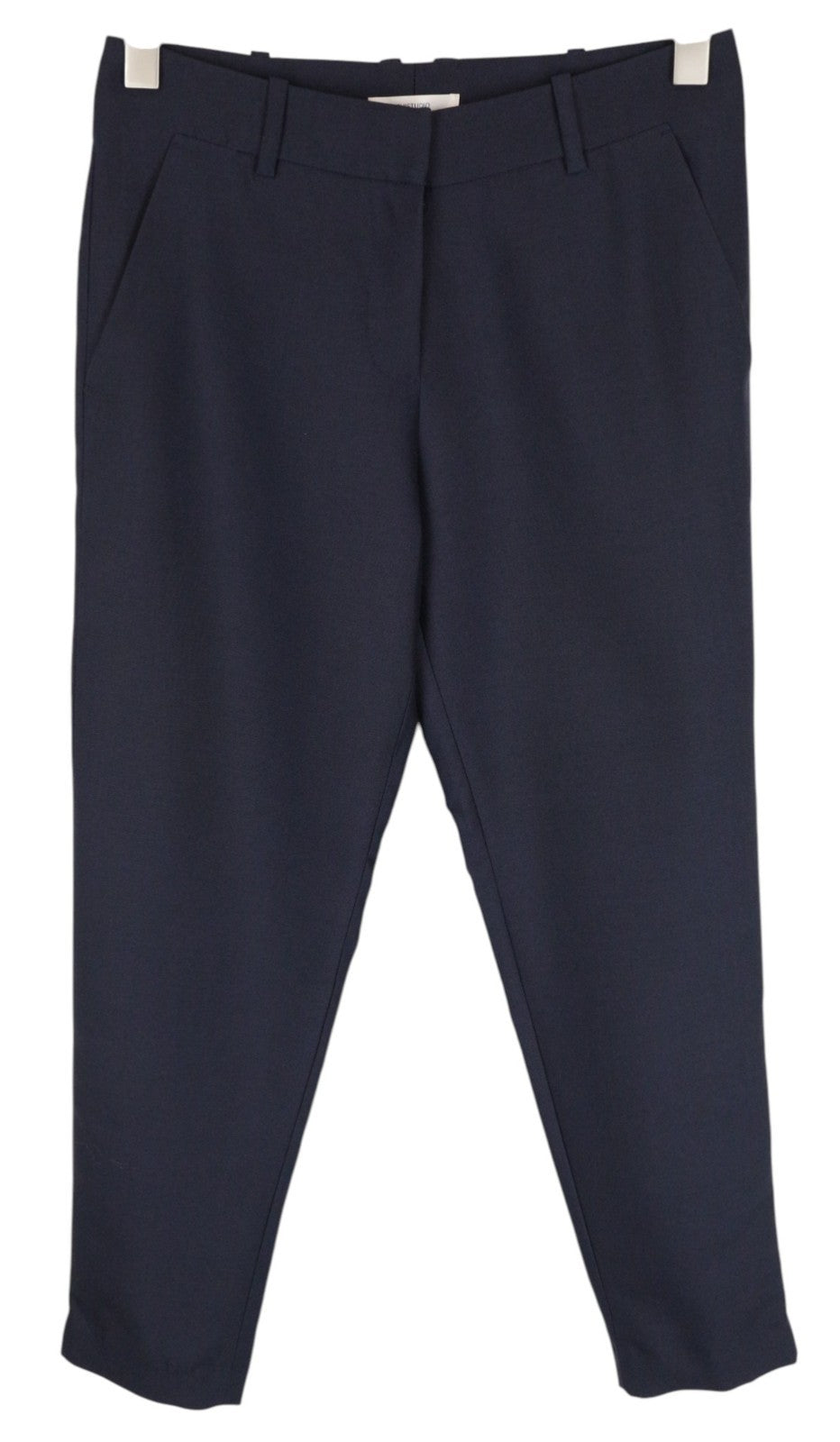 SUISTUDIO Lucian Women Trousers EU34R Navy Wool Silk Pleated Front Classic