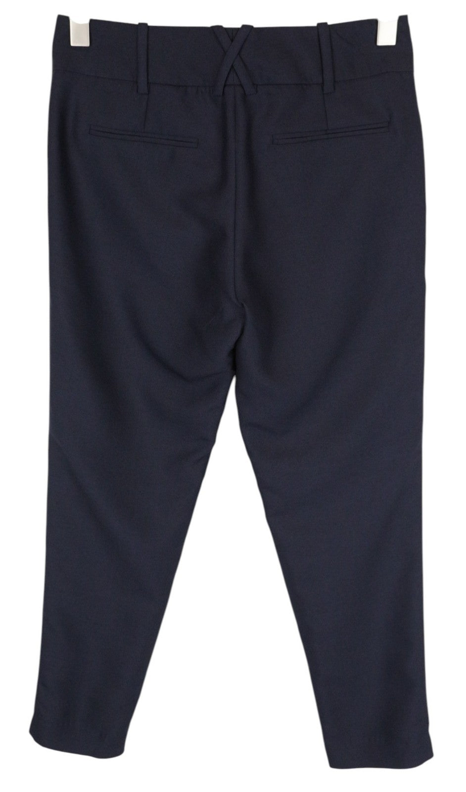 SUISTUDIO Lucian Women Trousers EU34R Navy Wool Silk Pleated Front Classic