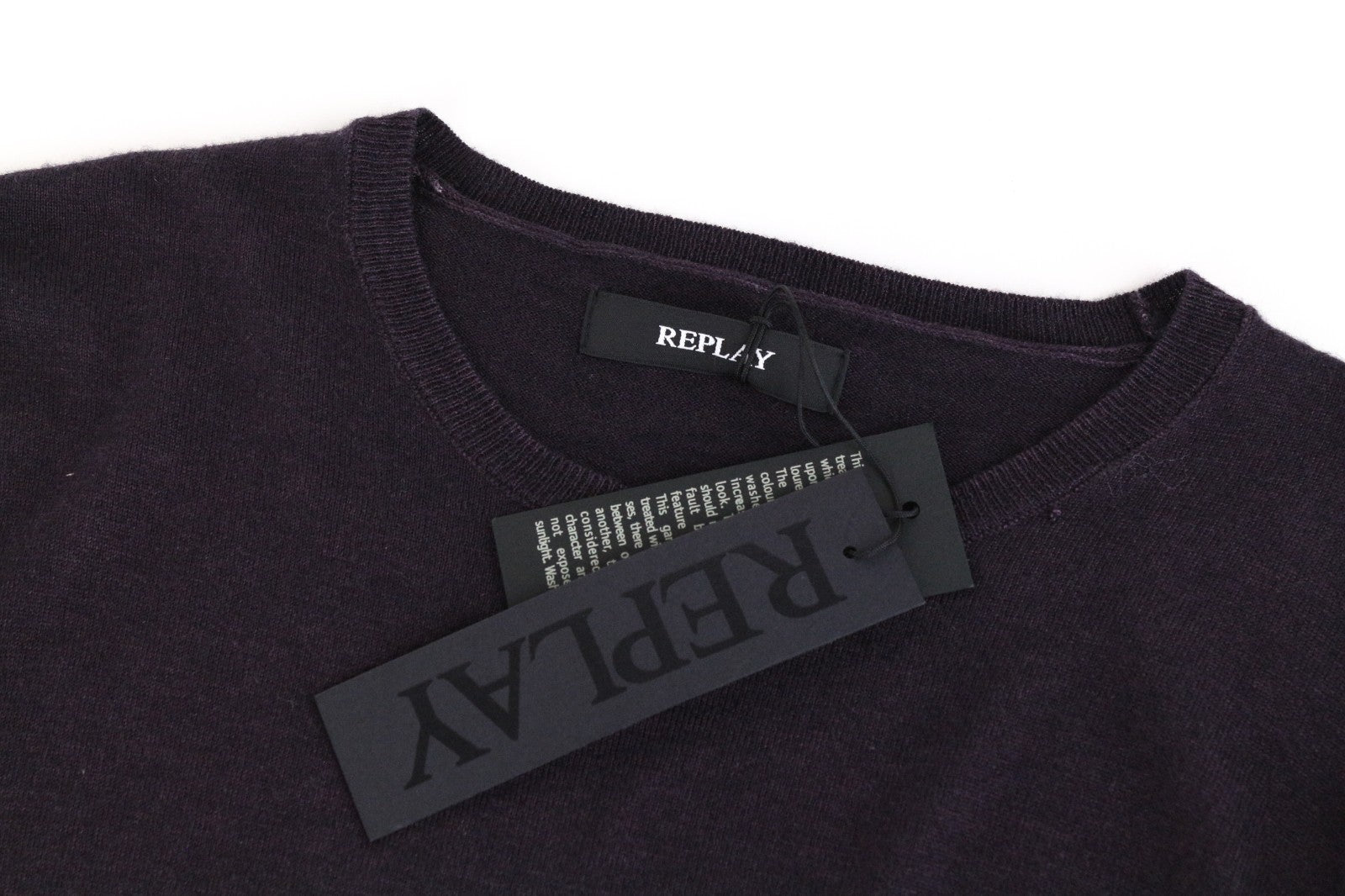 REPLAY Men Sweatshirt S Purple Wool Blend Long Sleeved Pull On Casual