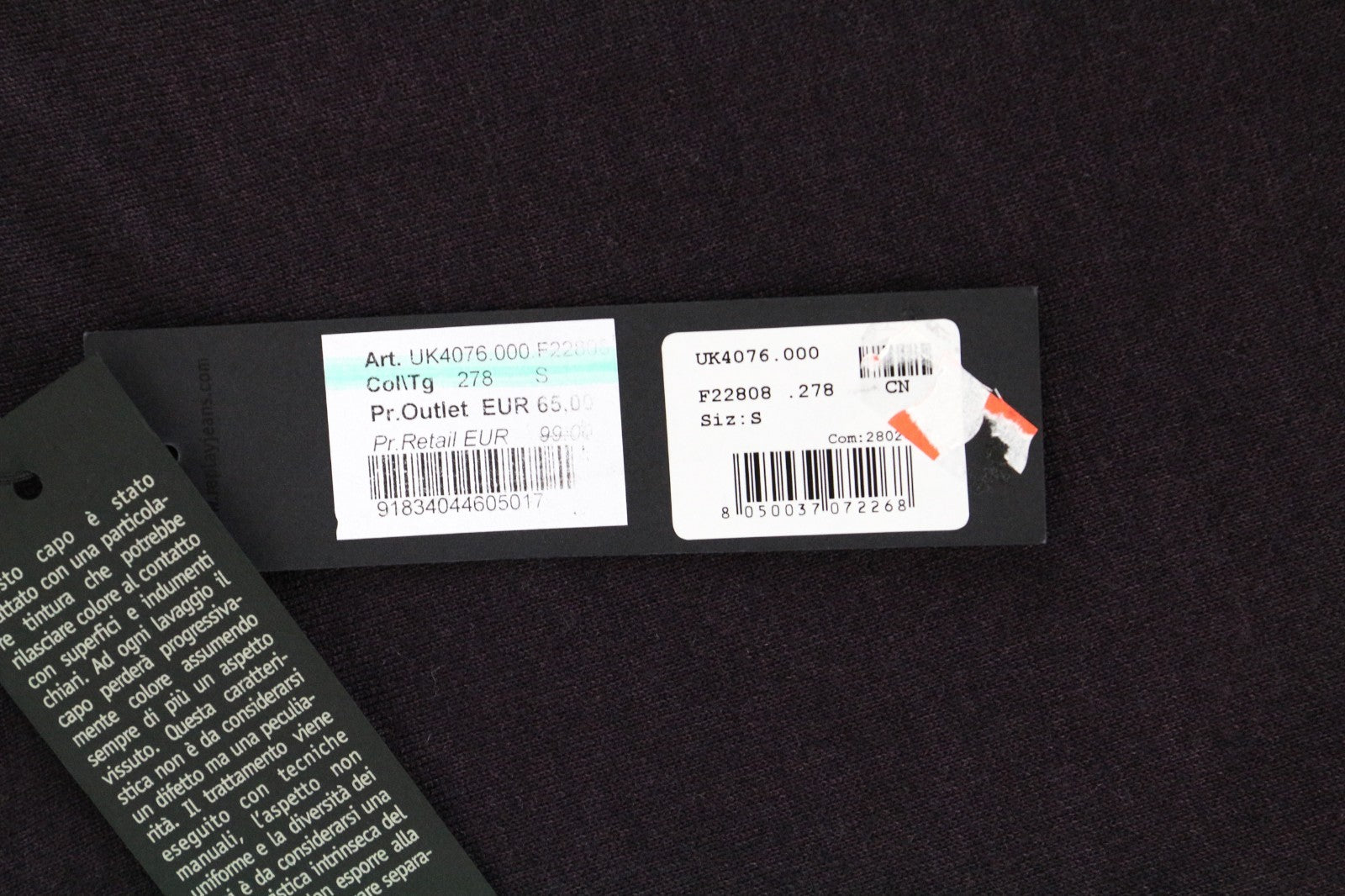 REPLAY Men Sweatshirt S Purple Wool Blend Long Sleeved Pull On Casual