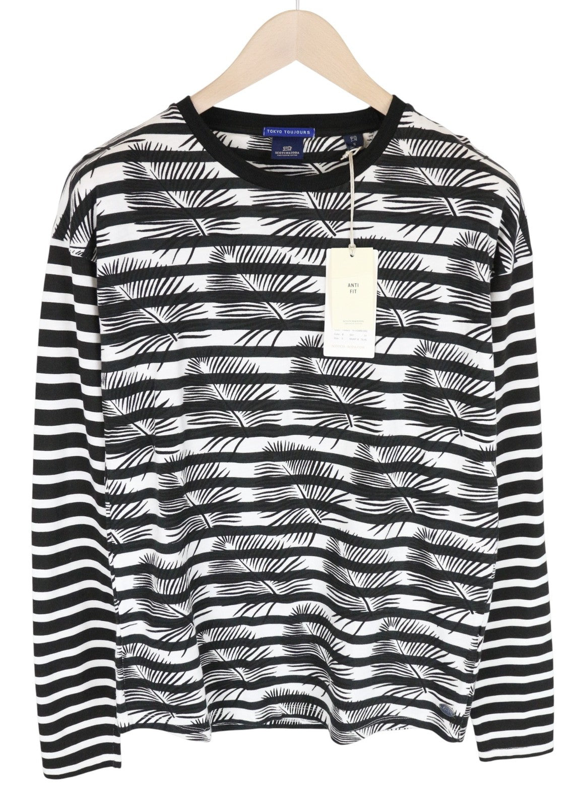 SCOTCH & SODA Ams Couture Men Sweatshirt S Black Cotton Anti Striped Pattern
