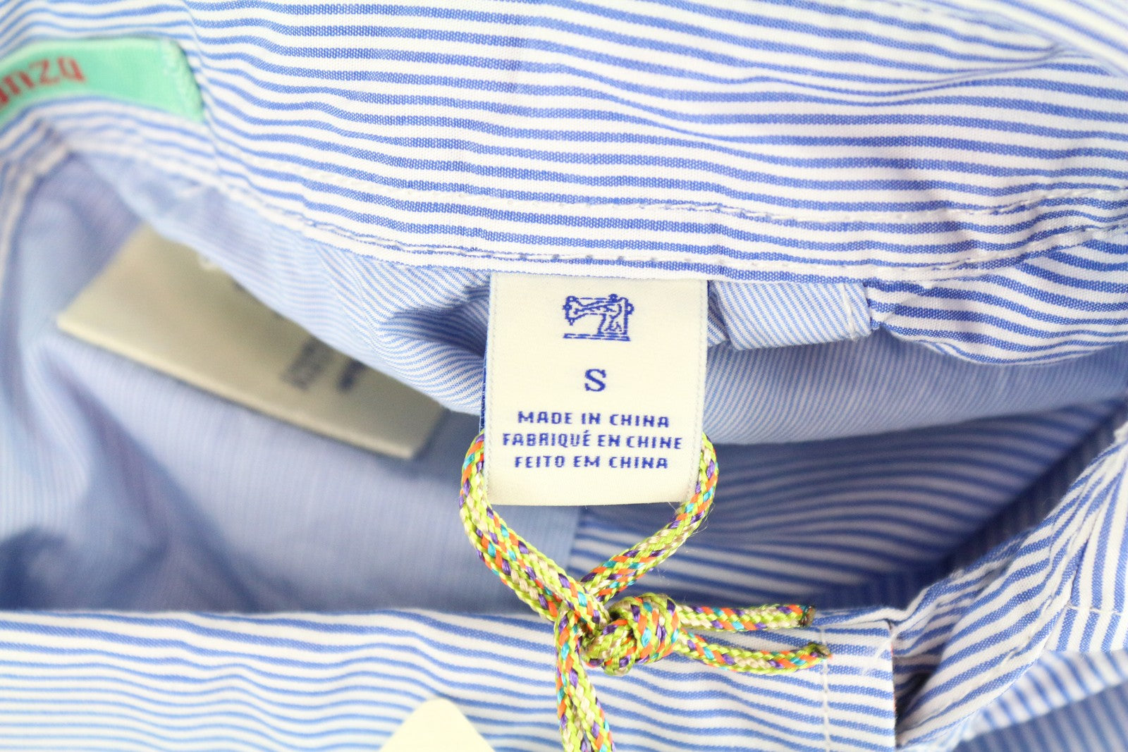 SCOTCH & SODA Ams Couture Men Shirt S Blue Pure Cotton Striped Short Sleeved