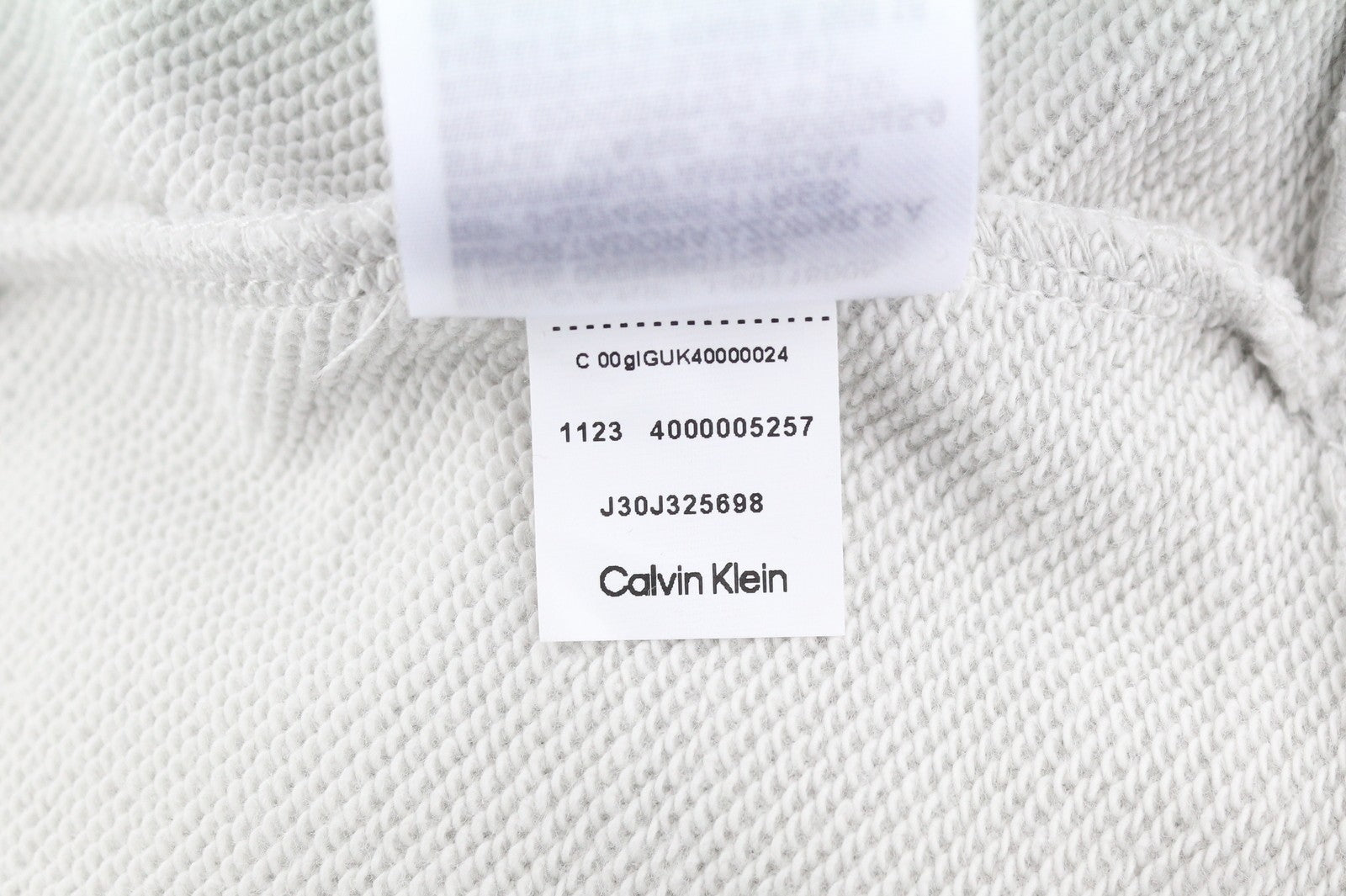 CALVIN KLEIN Men Hoodie XL Lunar Rock Grey Kangaroo Pocket Logo Back Pull On