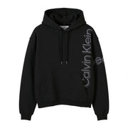 CALVIN KLEIN Men Hoodie L Black Loose Oversized Kangaroo Pocket Hooded Pull On