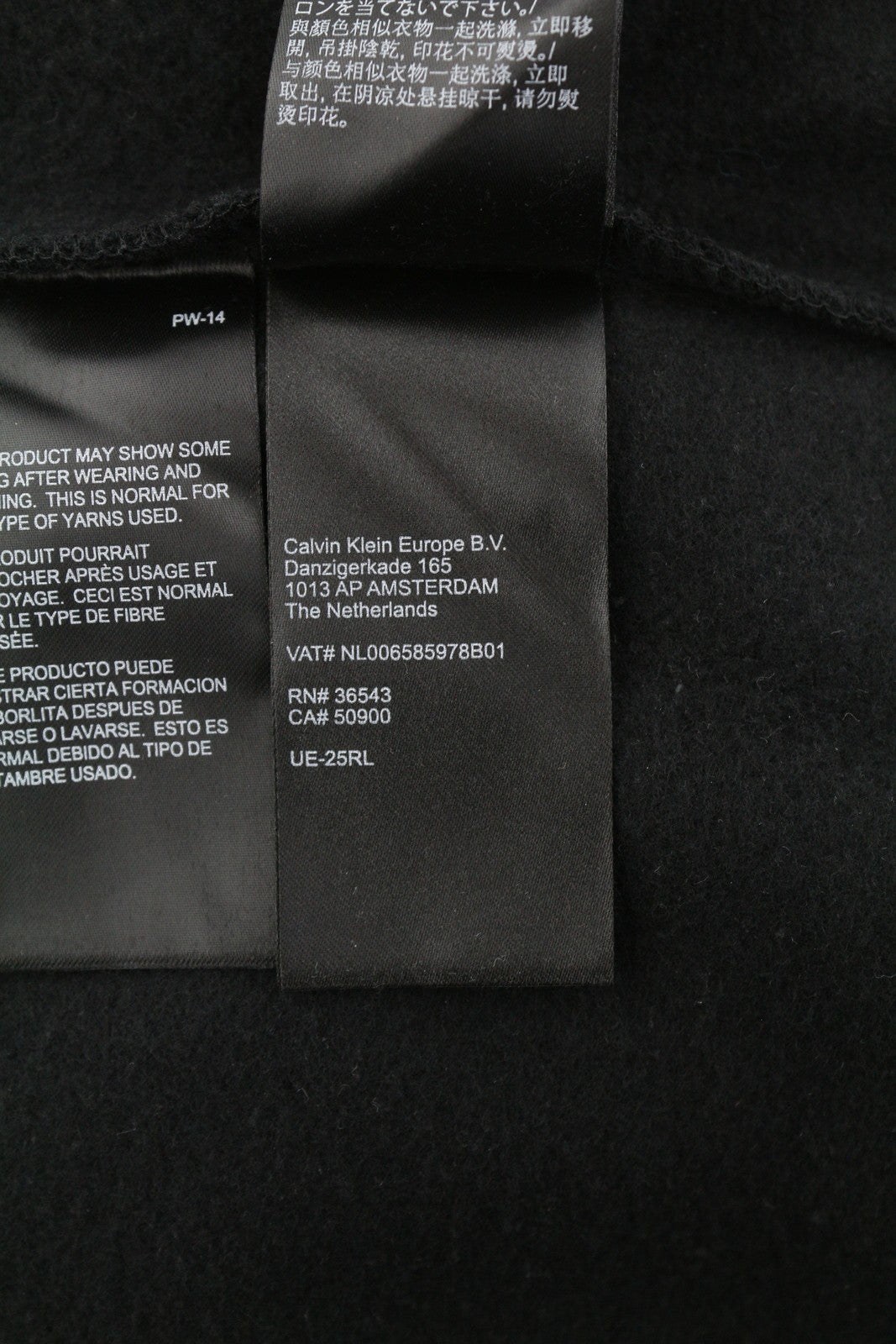 CALVIN KLEIN Men Hoodie L Black Loose Oversized Kangaroo Pocket Hooded Pull On