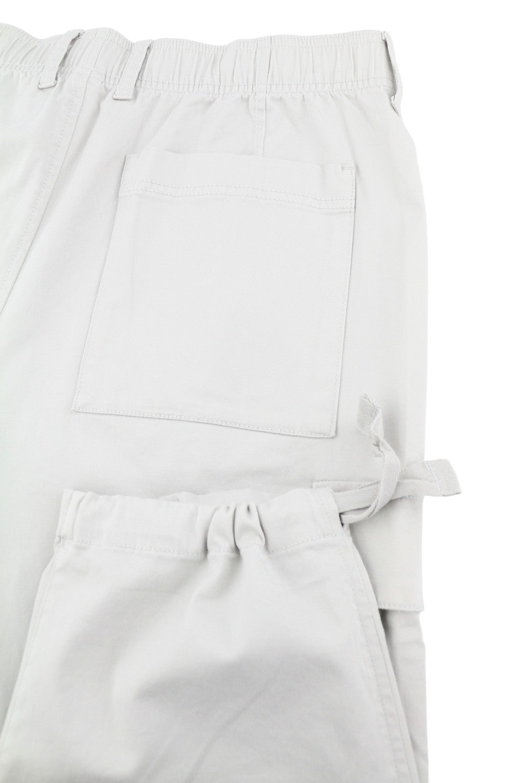 CALVIN KLEIN Straight Cargo Men Trousers L Light Grey Elastic Waist Logo