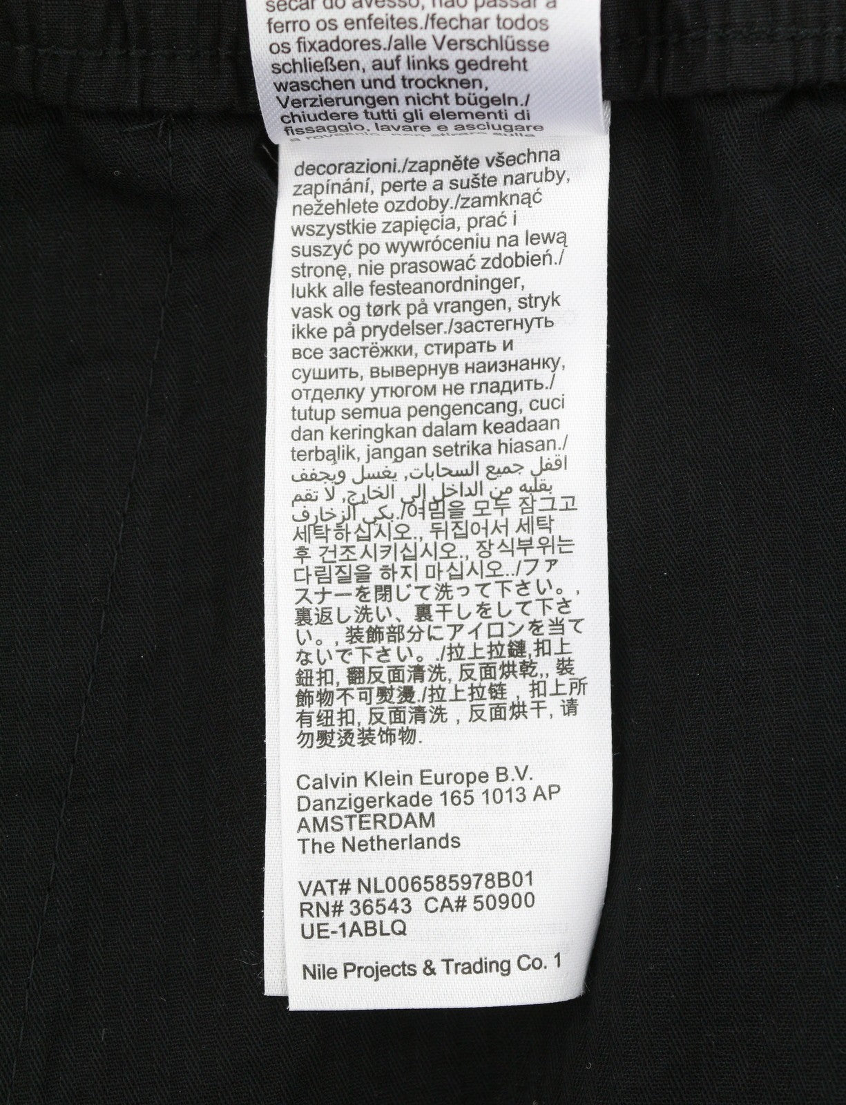 CALVIN KLEIN Men Trousers W32 Black Cargo Check Patch Pocket Elastic Waist
