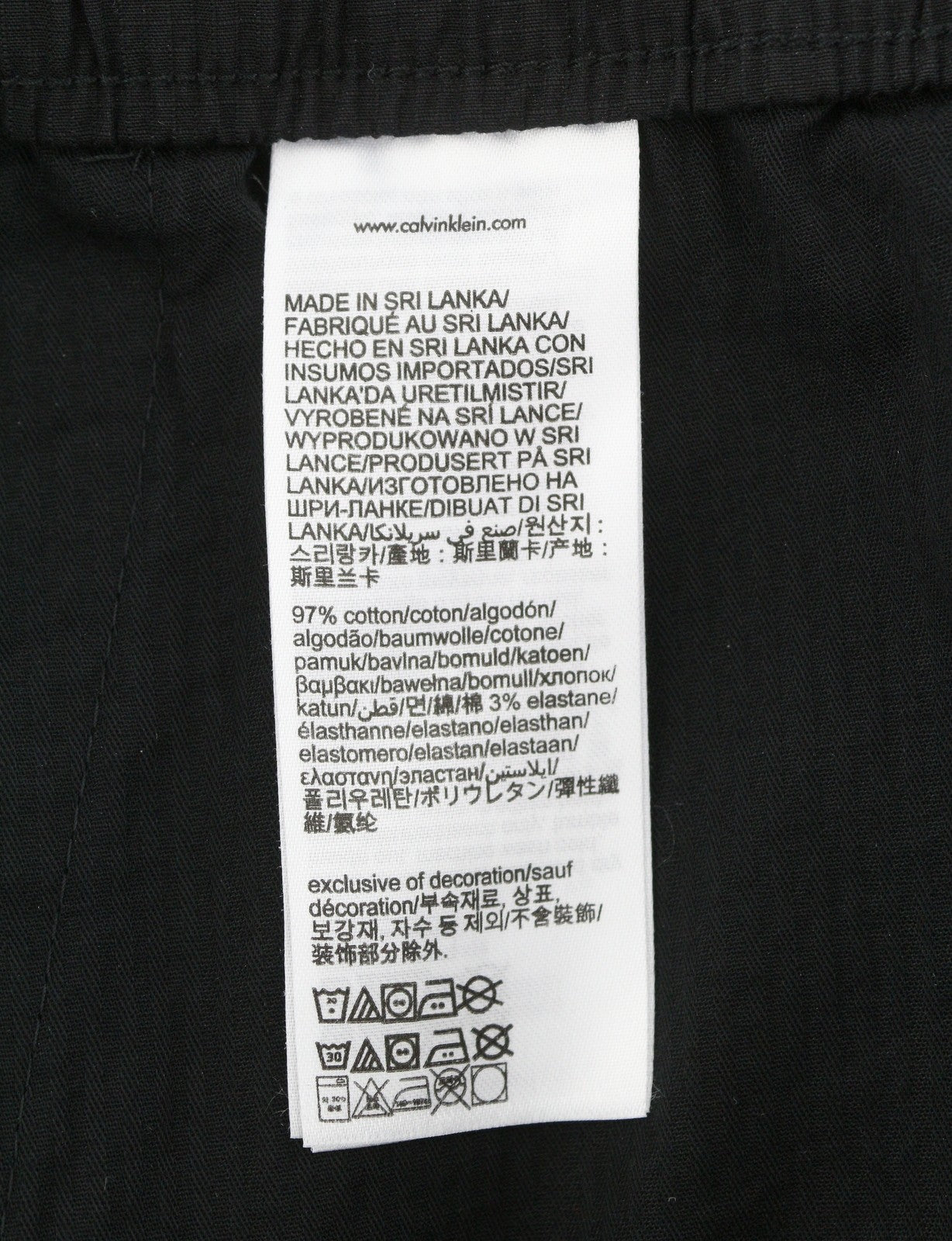 CALVIN KLEIN Men Trousers W32 Black Cargo Check Patch Pocket Elastic Waist