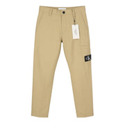CALVIN KLEIN Men Trousers S Beige Slim Casual Chino Zip Fly Logo