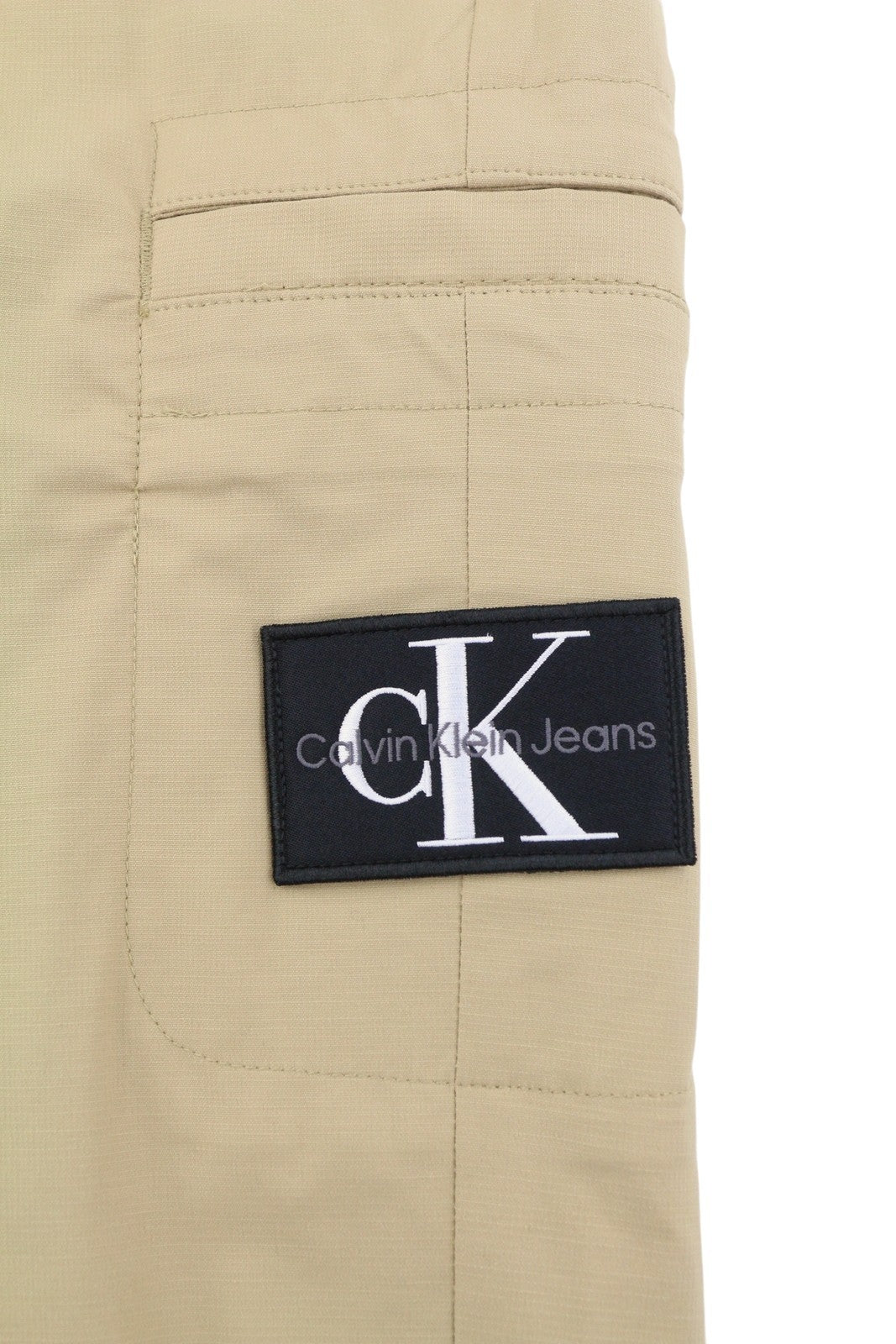 CALVIN KLEIN Men Trousers S Beige Slim Casual Chino Zip Fly Logo