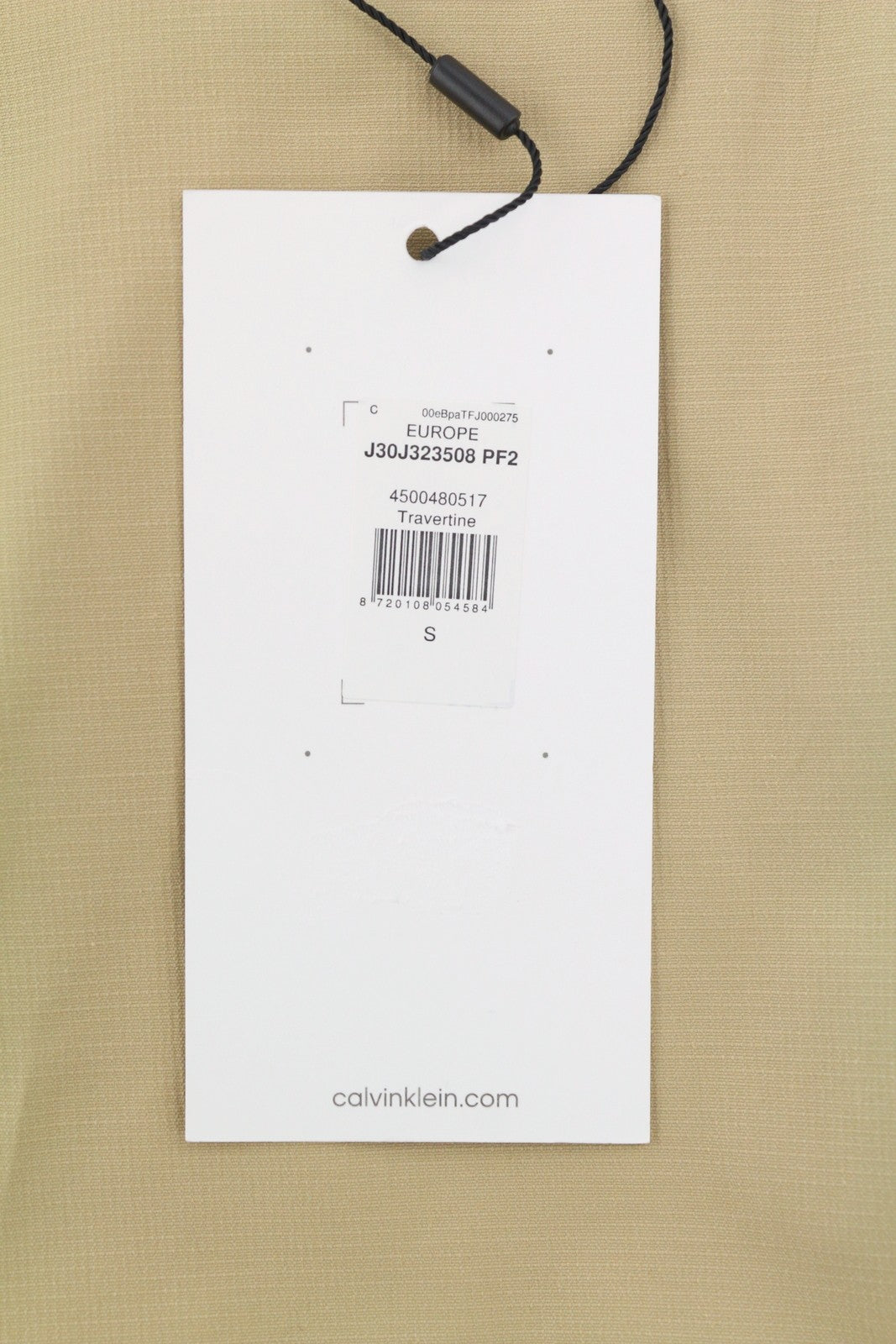 CALVIN KLEIN Men Trousers S Beige Slim Casual Chino Zip Fly Logo