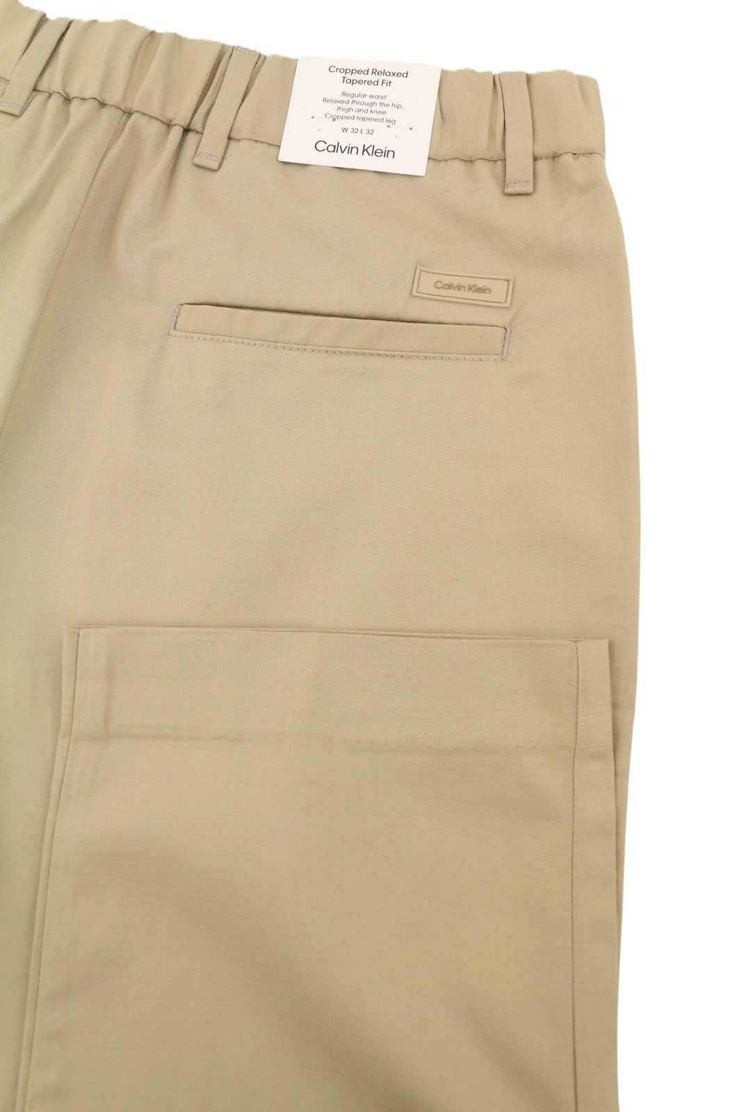 CALVIN KLEIN Piece Dyed Tencel Tapered Men Trousers W32/L32 Cropped Relax