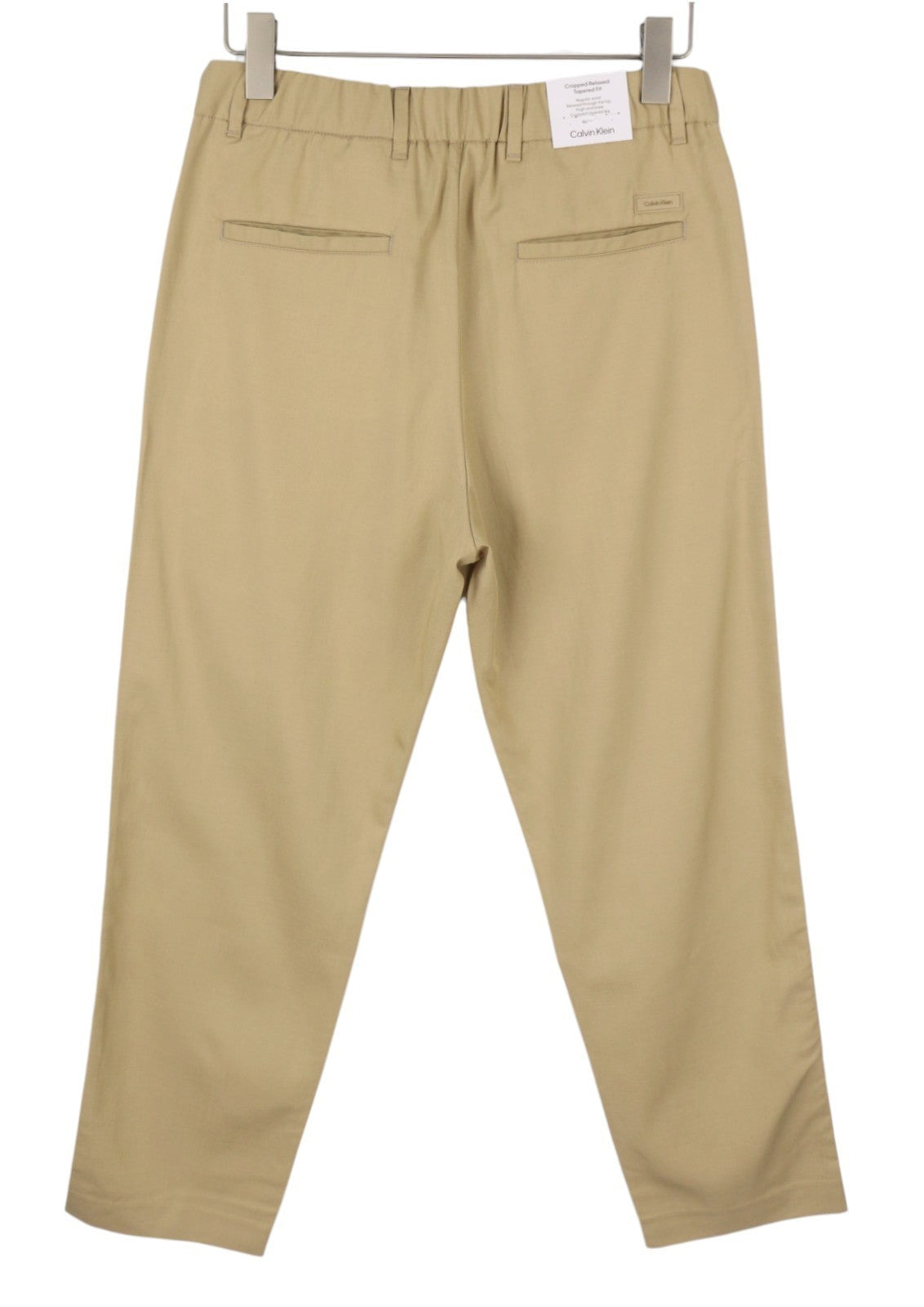 CALVIN KLEIN Piece Dyed Tencel Tapered Men Trousers W36/L32 Cropped Relax