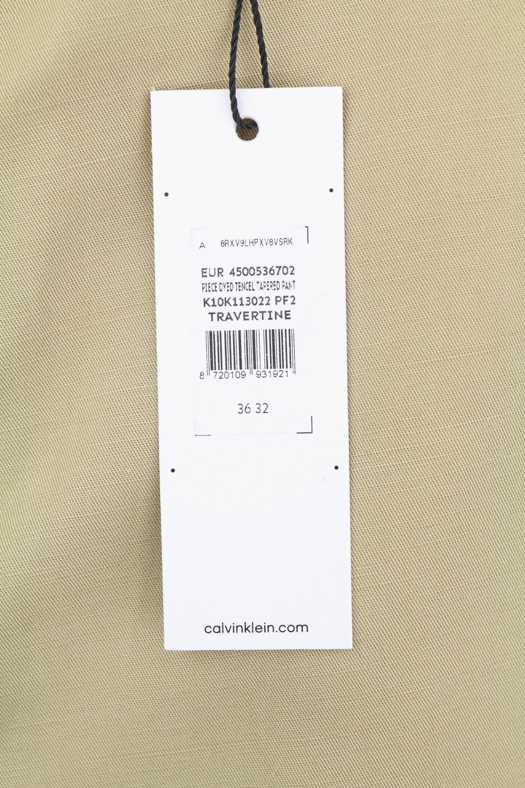 CALVIN KLEIN Piece Dyed Tencel Tapered Men Trousers W36/L32 Cropped Relax