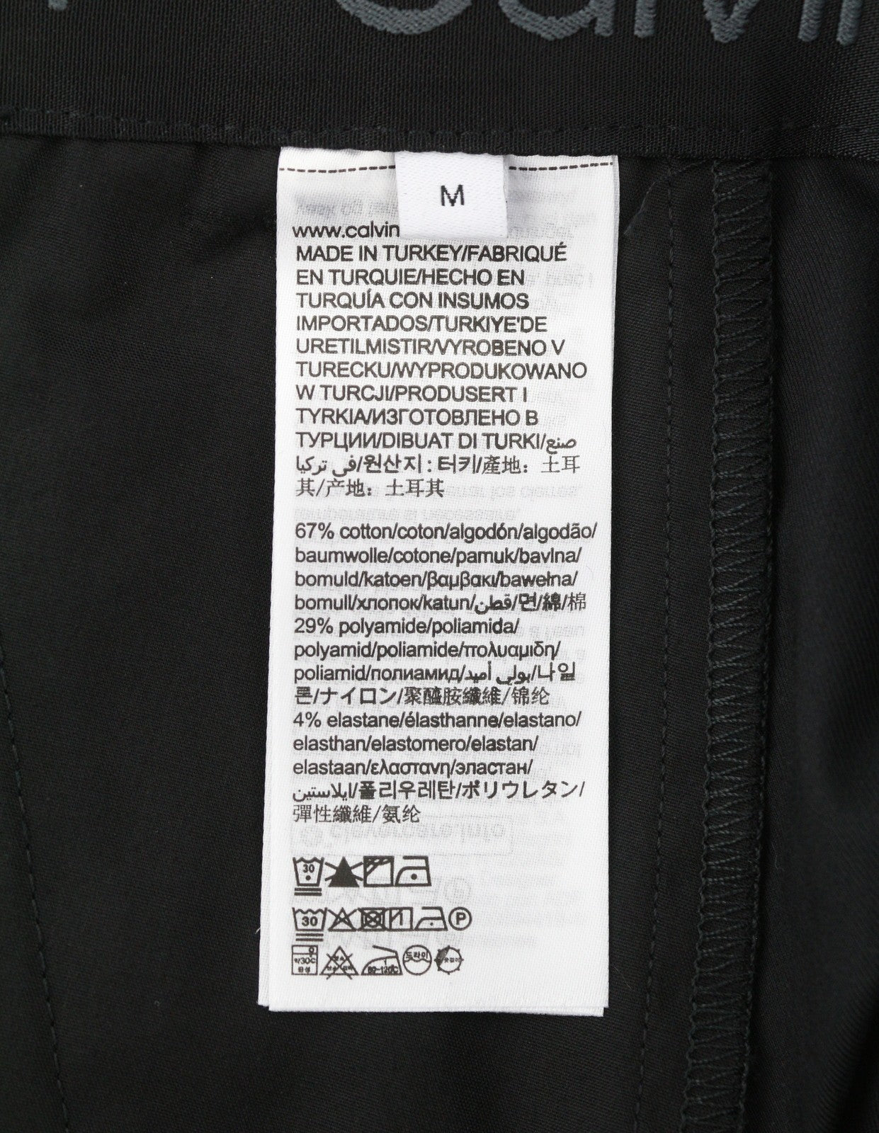 CALVIN KLEIN Tech Cotton Stretch Slim Men Trousers M Black Zip Fly Chino