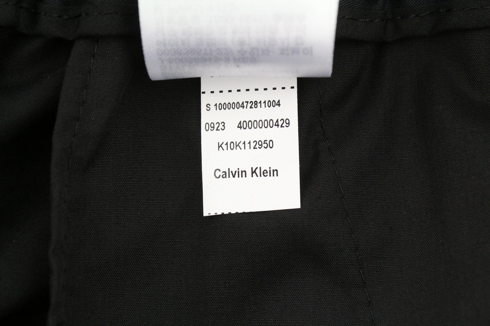 CALVIN KLEIN Cotton Seacell Modern Men Trousers L Black Pleated Regular