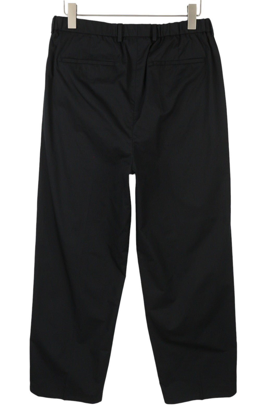CALVIN KLEIN Cotton Seacell Modern Men Trousers L Black Pleated Regular