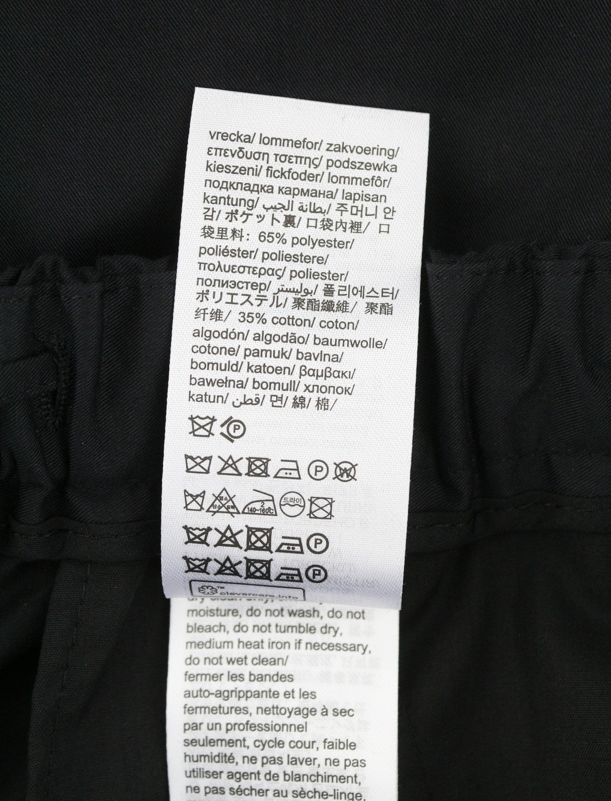 CALVIN KLEIN Cotton Seacell Modern Men Trousers L Black Pleated Regular