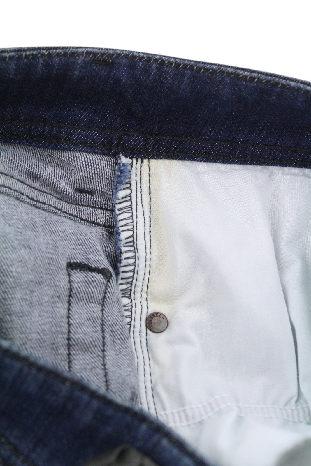 DIESEL Troxer R79K6 Men Jeans W28/L32 Blue Whiskers Faded Skinny Fit