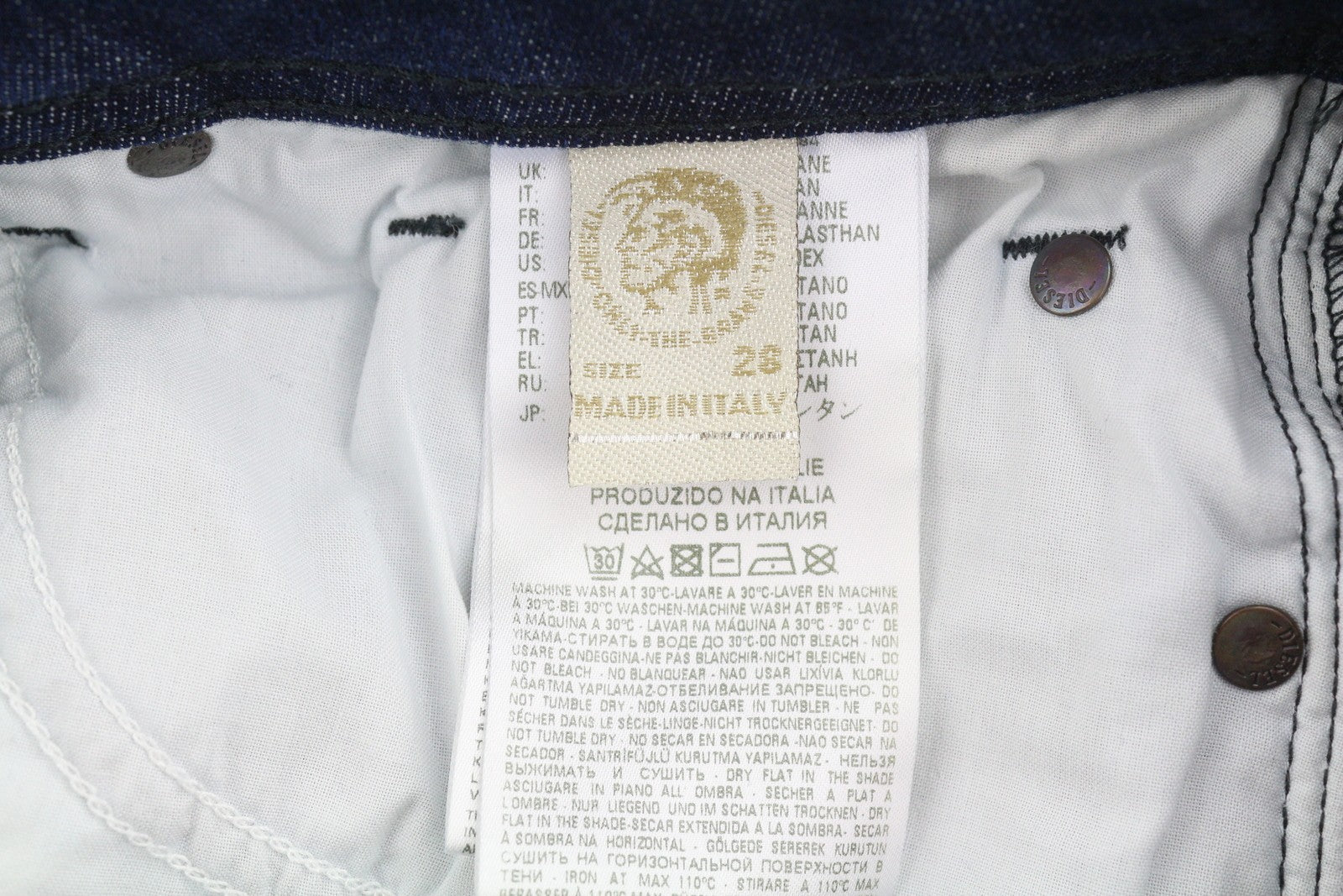 DIESEL Troxer R79K6 Men Jeans W28/L32 Blue Whiskers Faded Skinny Fit