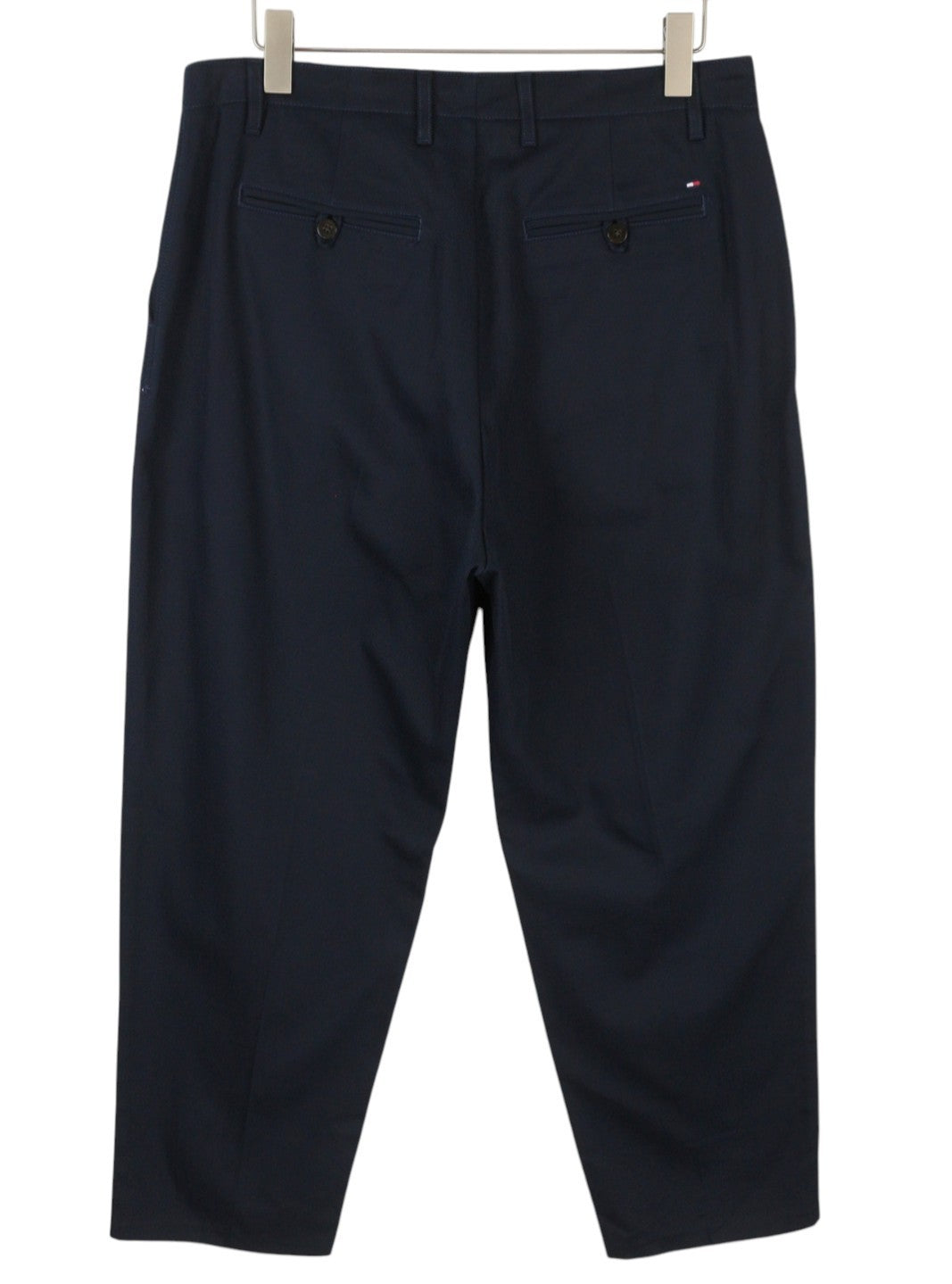 TOMMY HILFIGER Relaxed Straight Women Trousers EU42 Dark Blue Pleated   Zip