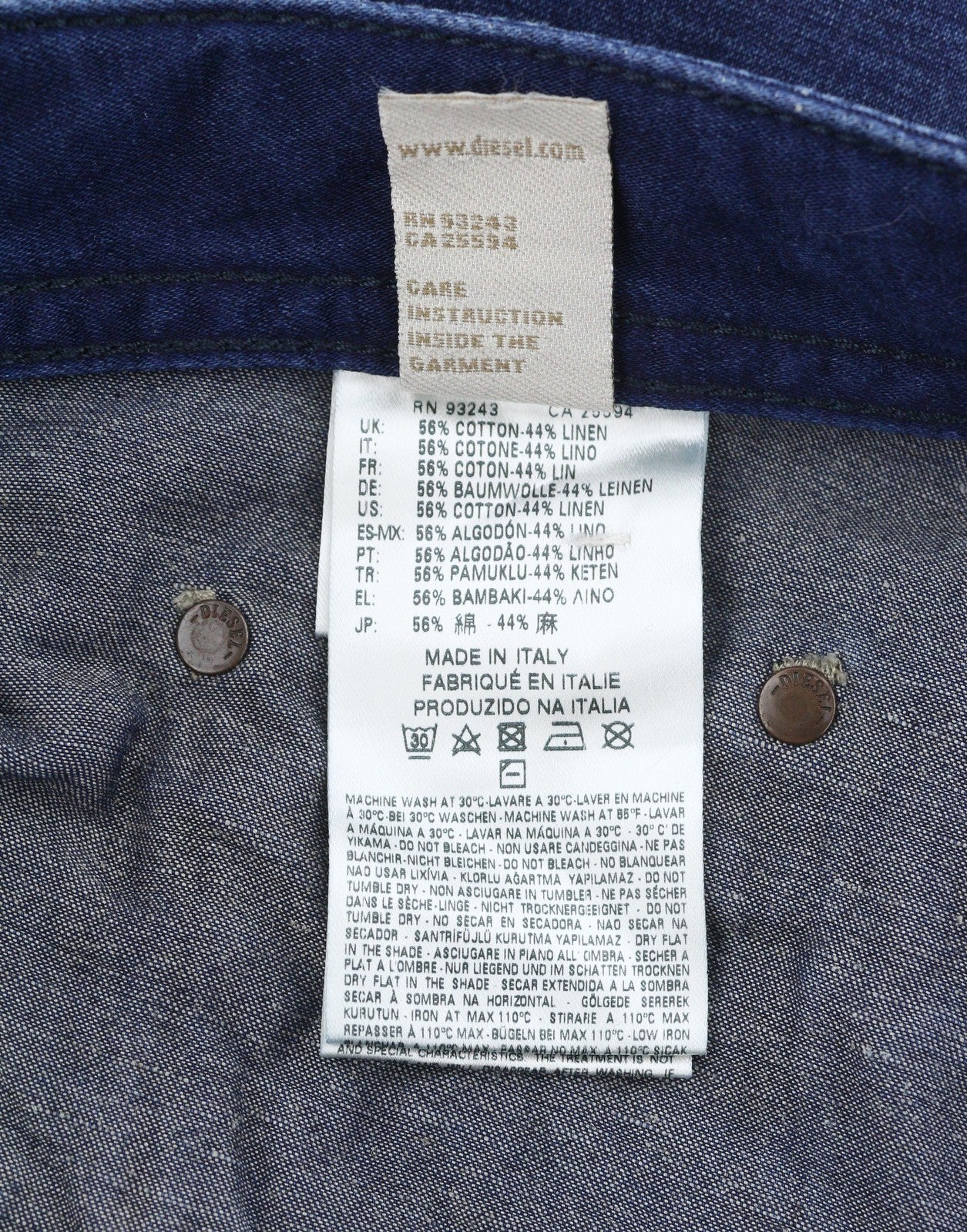 DIESEL Buster 0665T Men Jeans W32/L32 Blue Faded Distress Regular Slim Tapered
