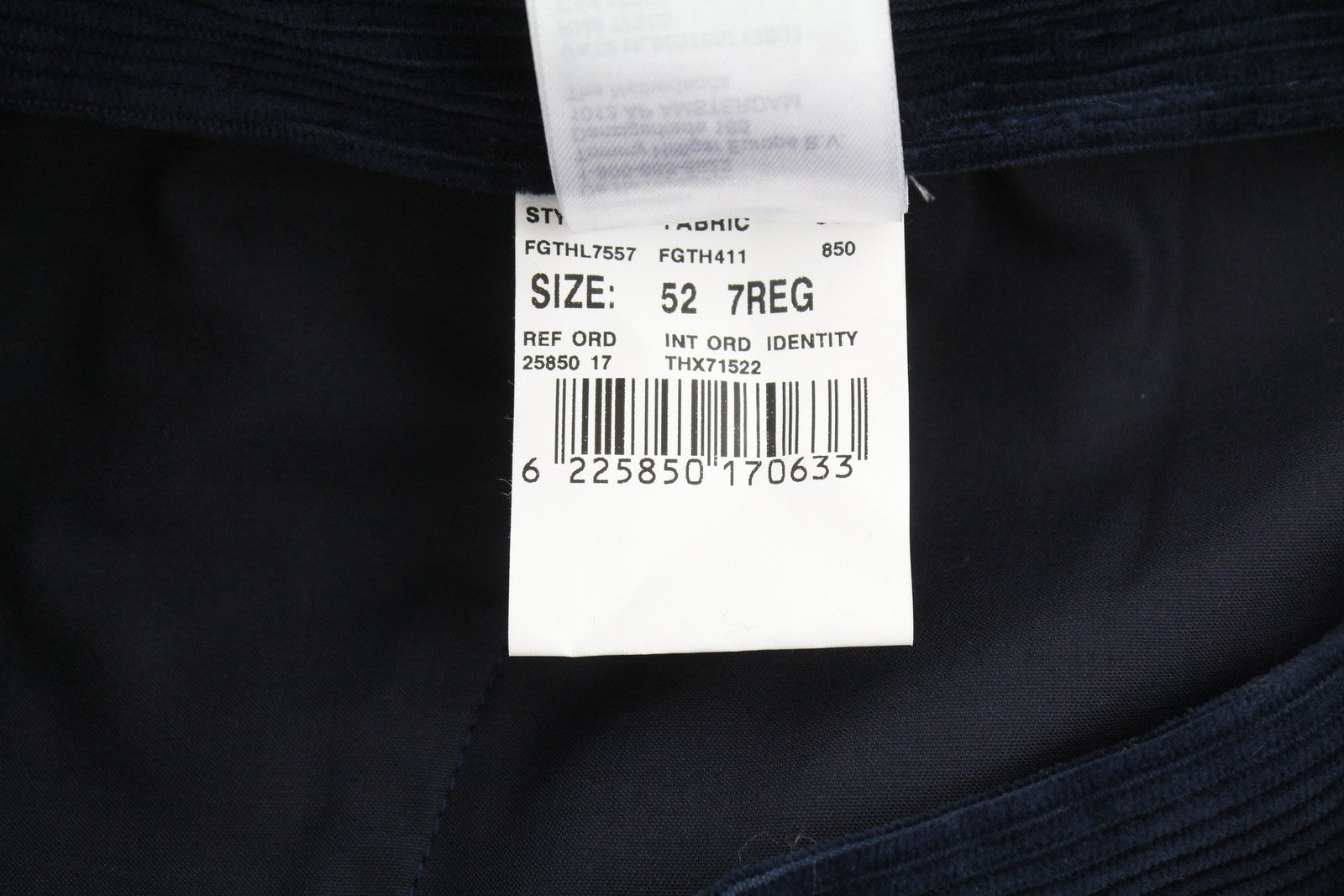 TOMMY HILFIGER Rock Velvet Cashmere Men Trousers EU52 Dark Blue Corduroy