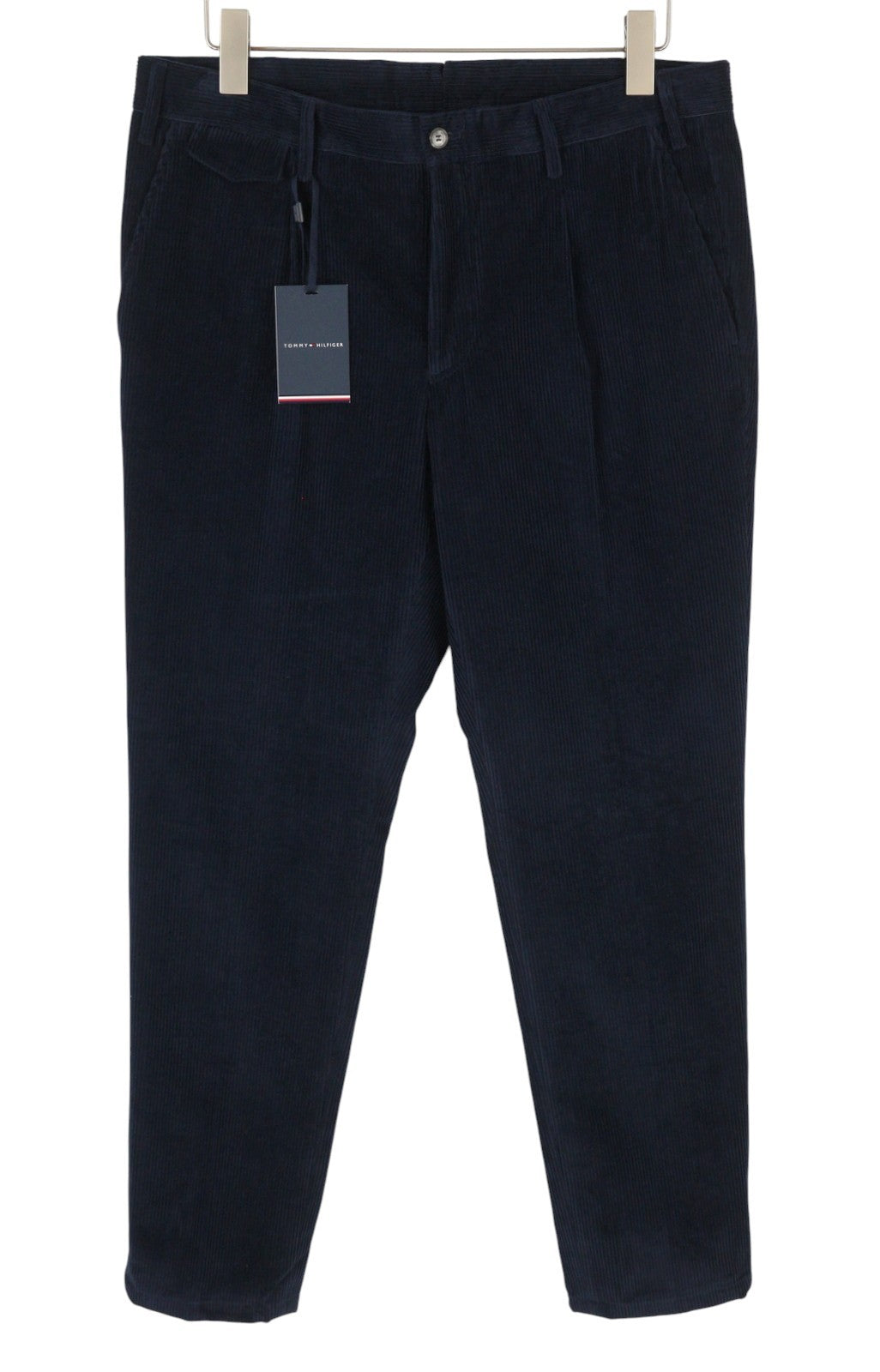 TOMMY HILFIGER Rock Velvet Cashmere Men Trousers EU52 Dark Blue Corduroy