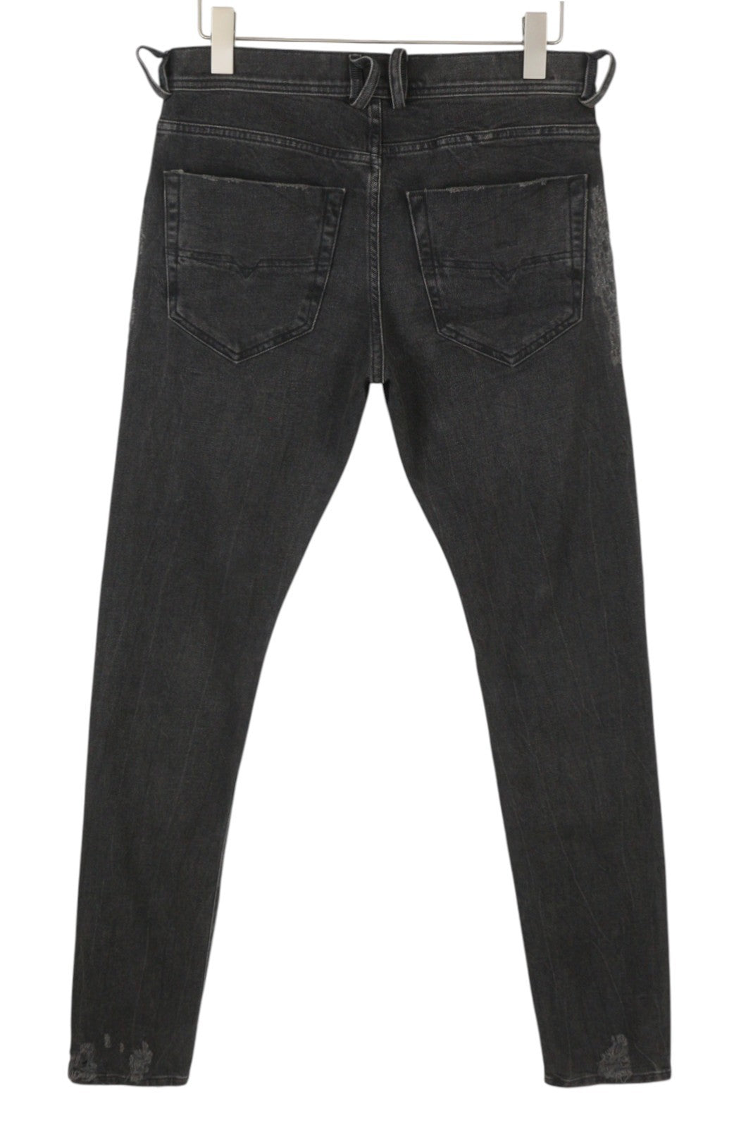 DIESEL Tepphar 085AJ Men Jeans W32/L34 Black Whiskers Distress Slim Fit