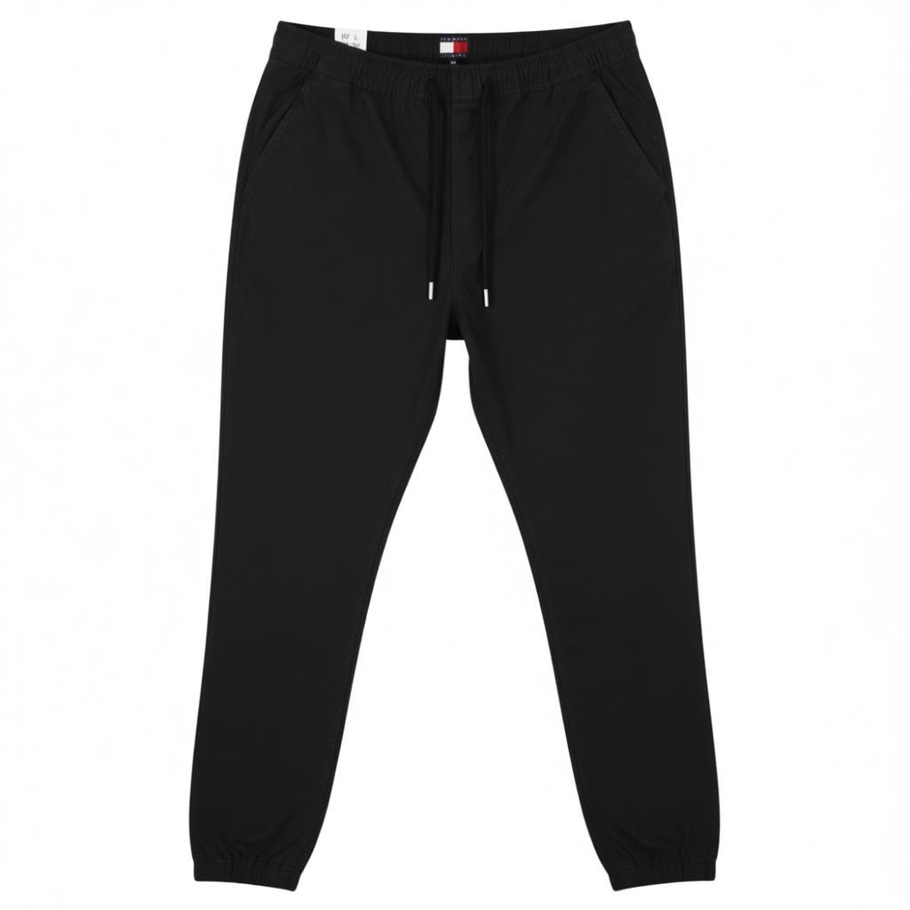 TOMMY HILFIGER Austin Men Trousers W34/L32 Black Cargo Drawstring Waist