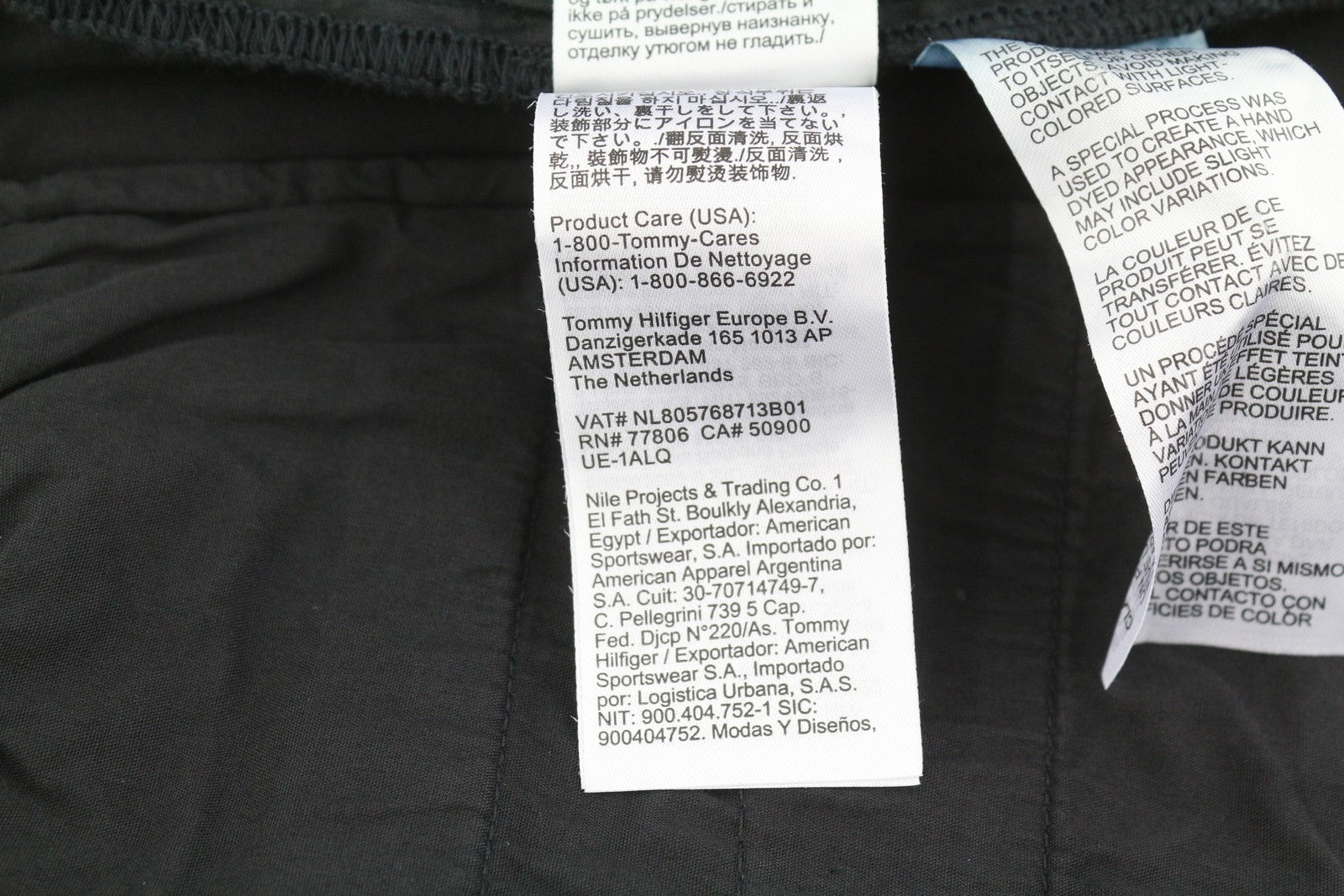TOMMY HILFIGER Austin Men Trousers W34/L32 Black Cargo Drawstring Waist