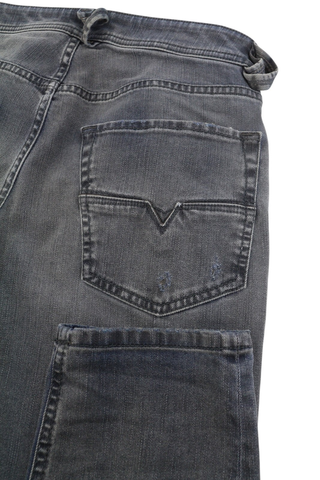 DIESEL Larkee-Beex 084TL Men Jeans W26/L30 Blue Whiskers Faded Distress
