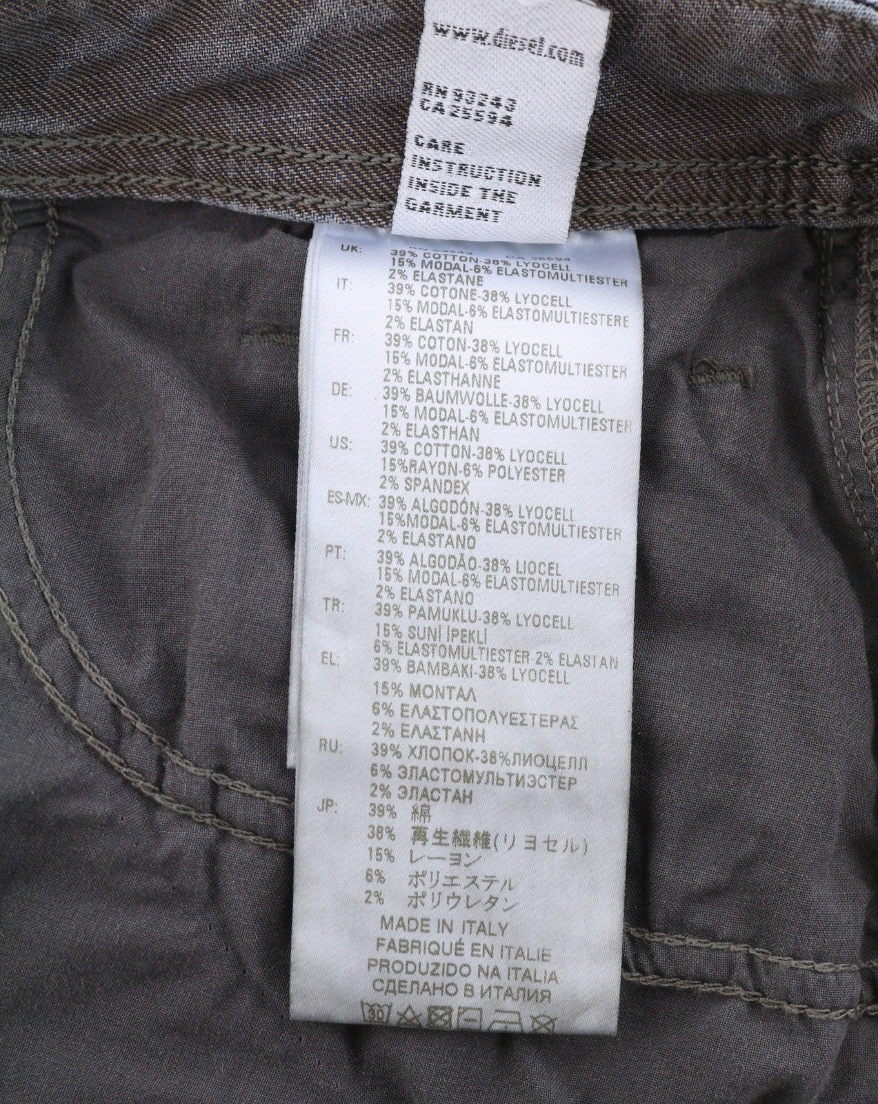 DIESEL Larkee-Beex 084TL Men Jeans W26/L30 Blue Whiskers Faded Distress