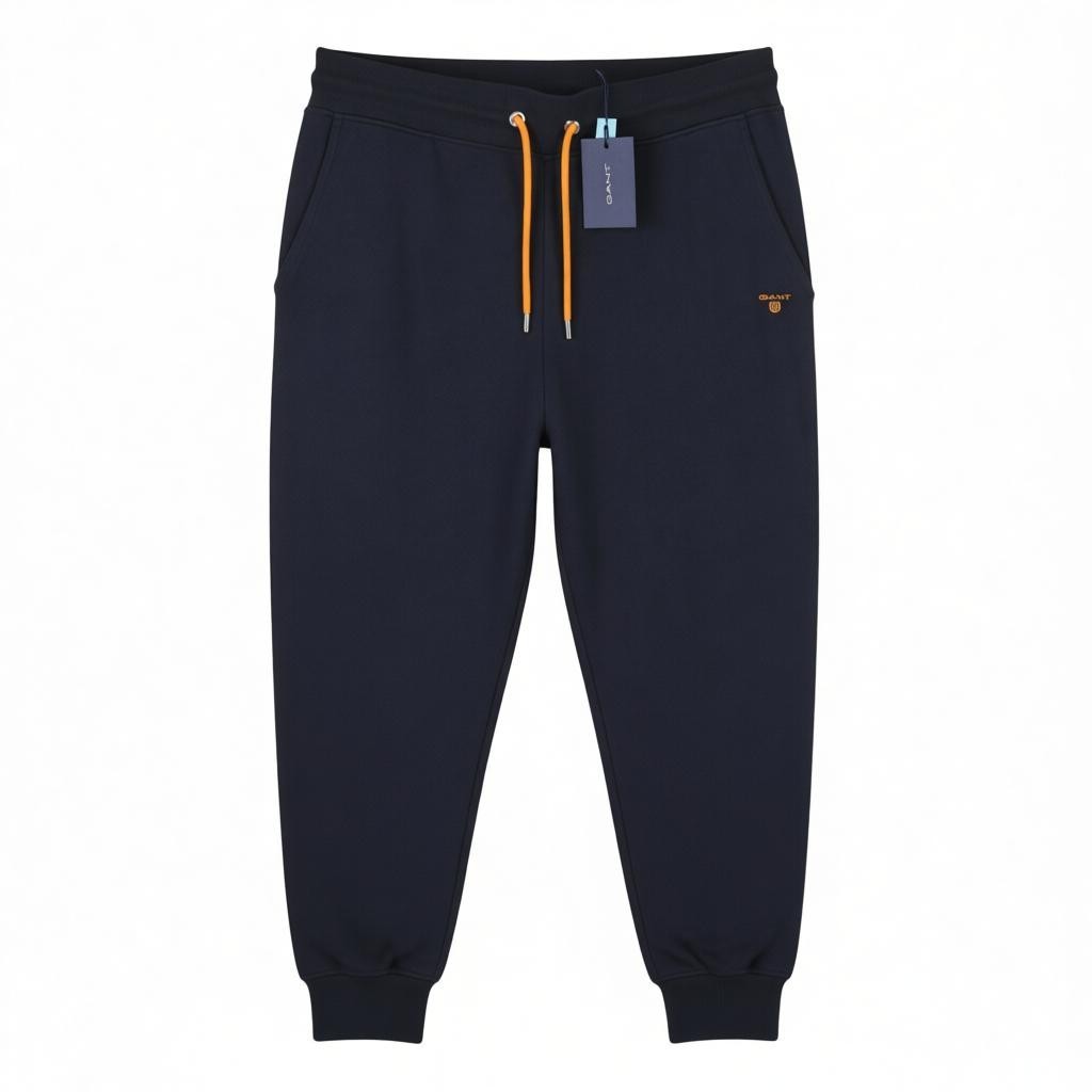 GANT Men Trousers XL Dark Navy Drawstring Waist Logo Jogg Sweat