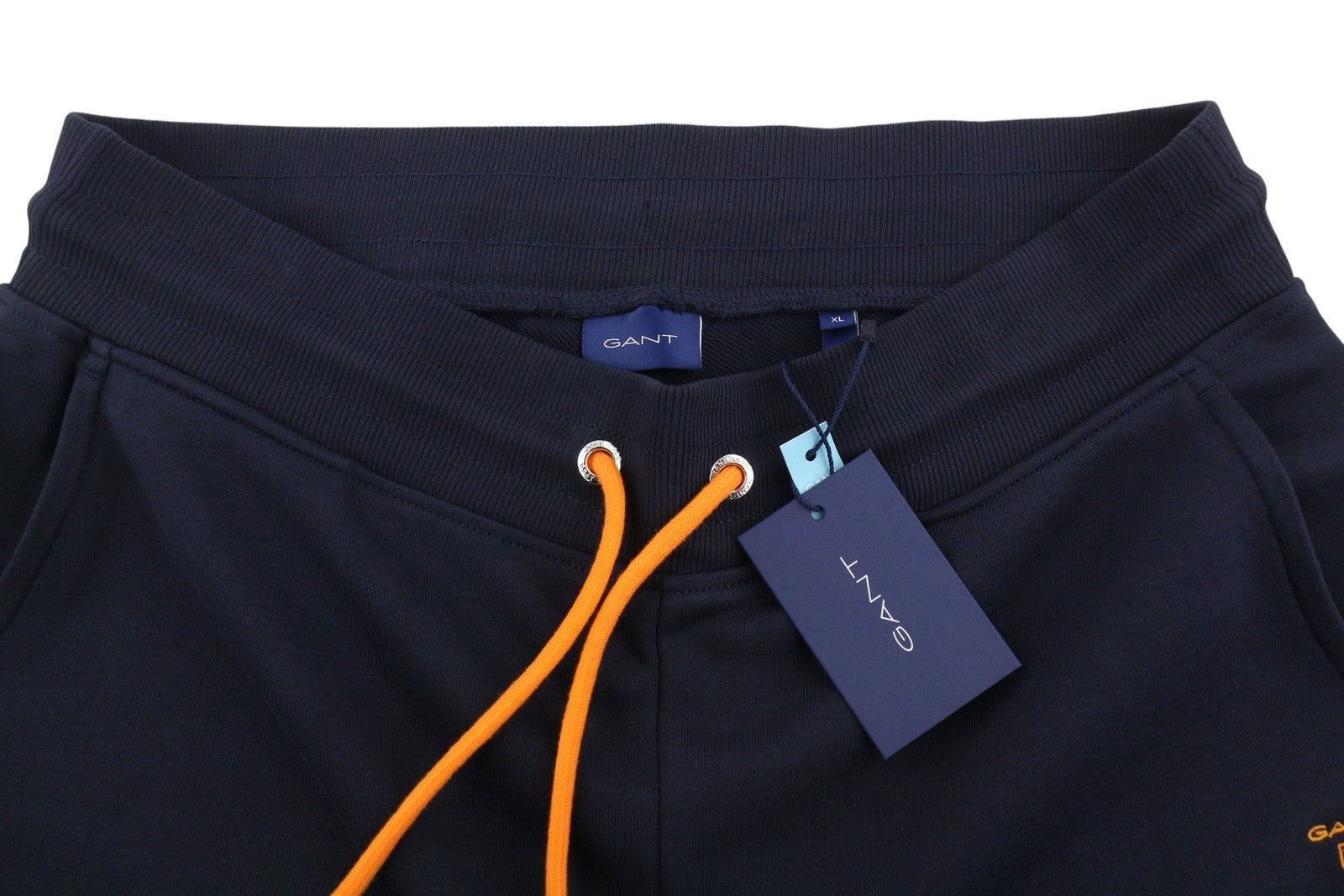 GANT Men Trousers XL Dark Navy Drawstring Waist Logo Jogg Sweat