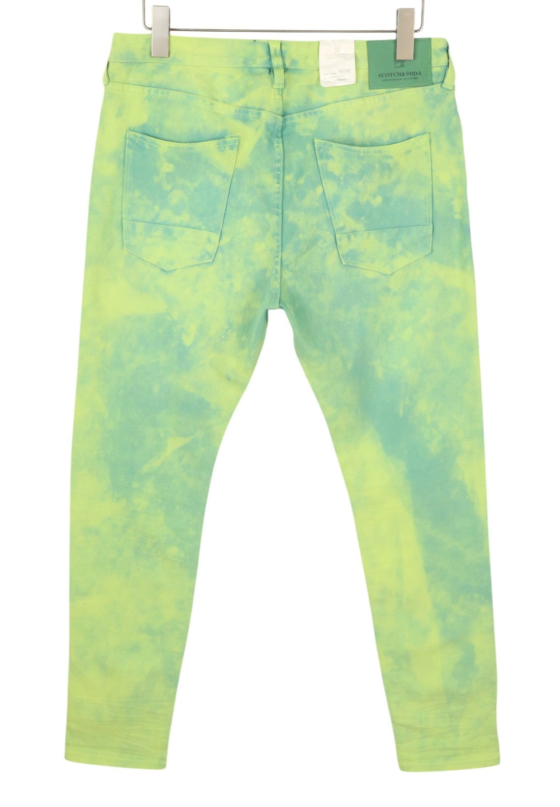 SCOTCH & SODA Men Jeans W31/L32 Green Faded Garment Dyed Super Slim Fit