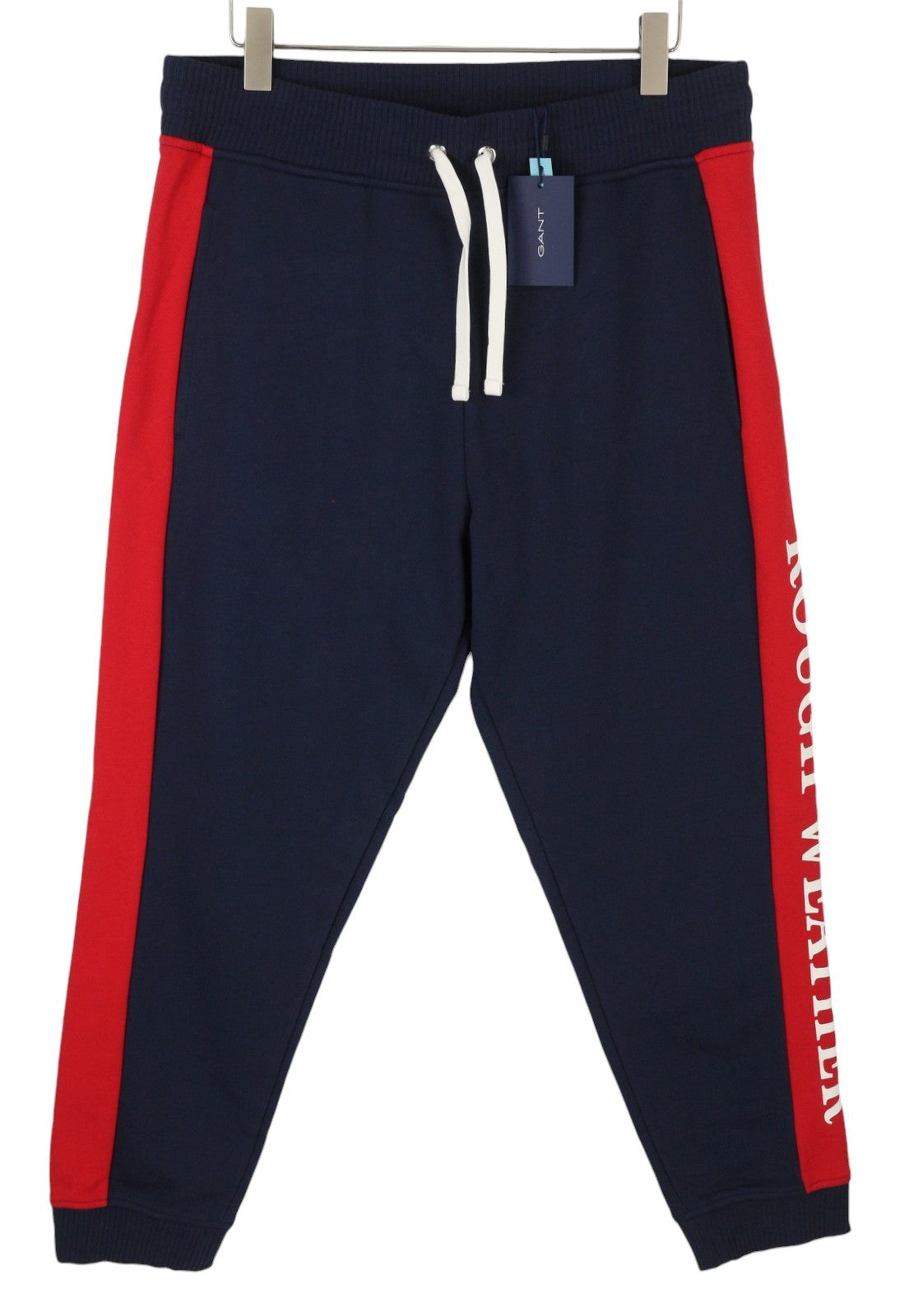 GANT Rough Weather Men Trousers L Navy Drawstring Waist Logo Jogg