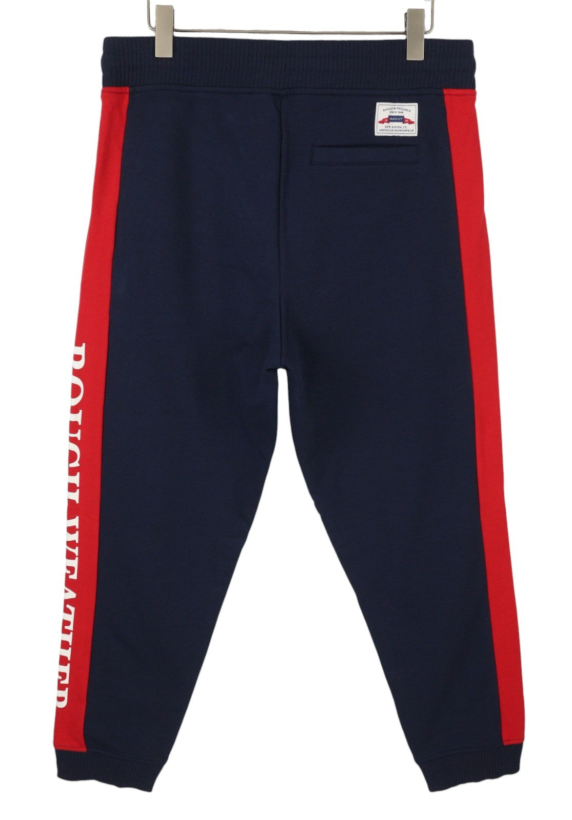 GANT Rough Weather Men Trousers L Navy Drawstring Waist Logo Jogg