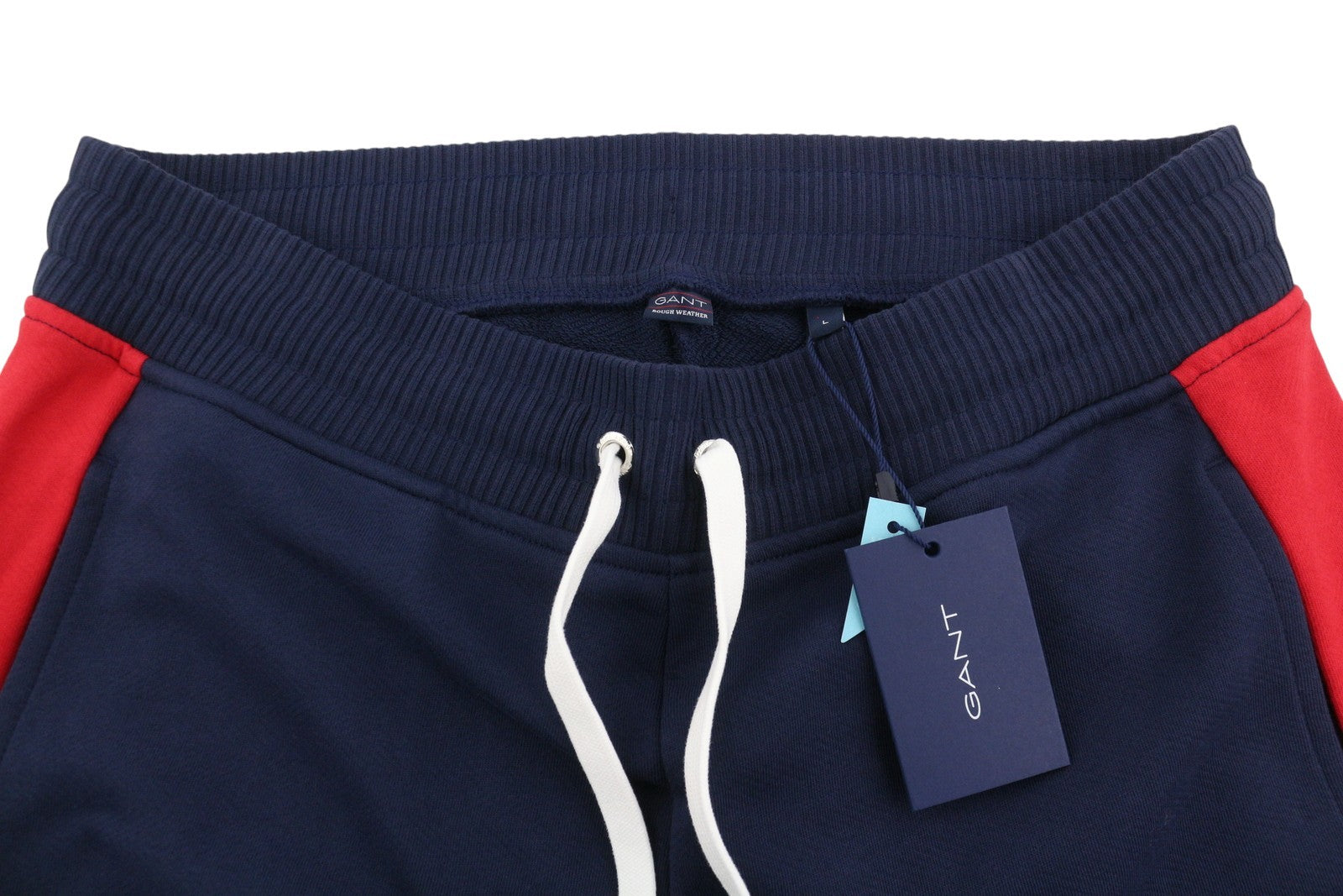 GANT Rough Weather Men Trousers L Navy Drawstring Waist Logo Jogg