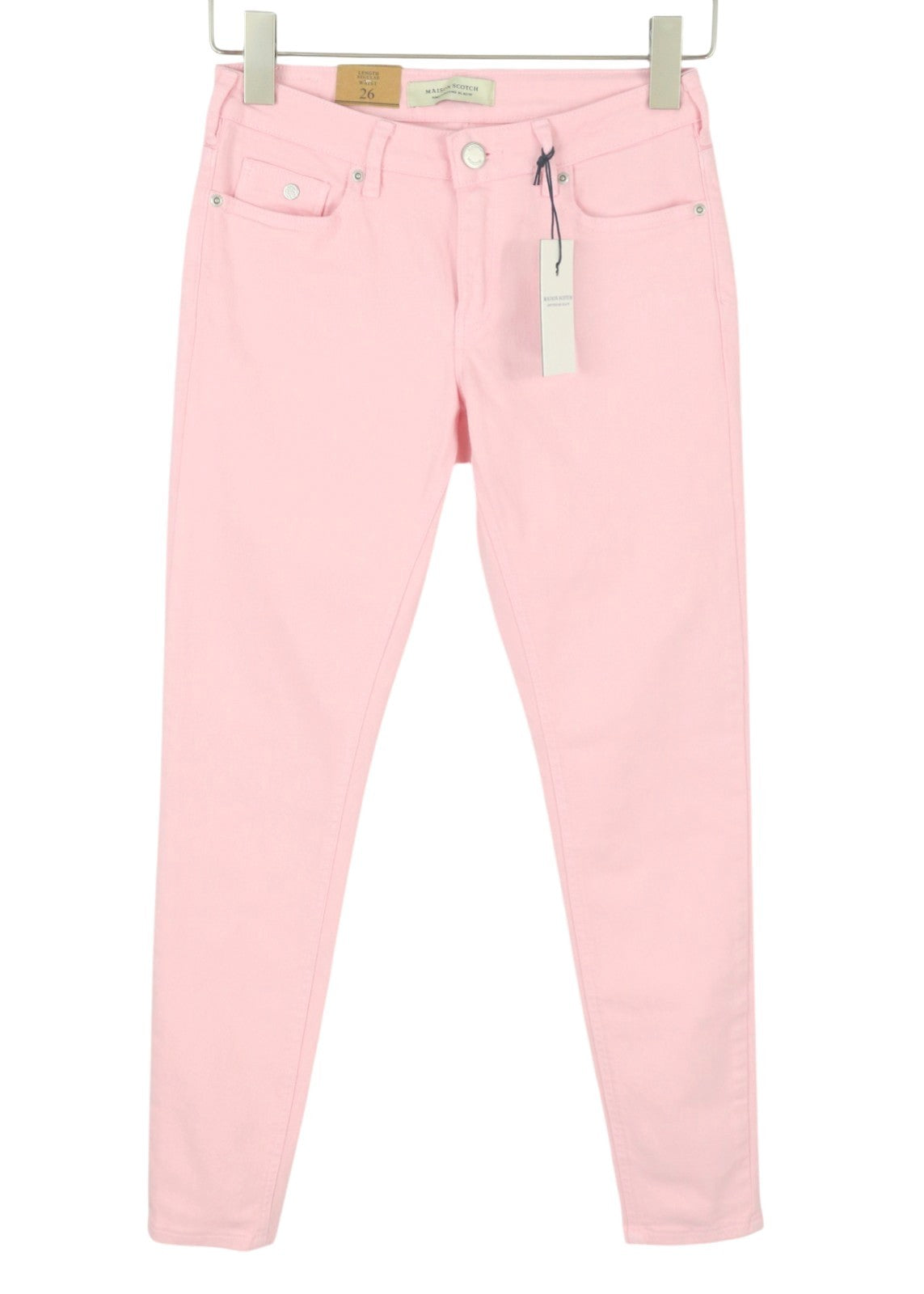 MAISON SCOTCH La Bohemienne Women Jeans W26 Pink Mid Rise Skinny Fit Zip Fly