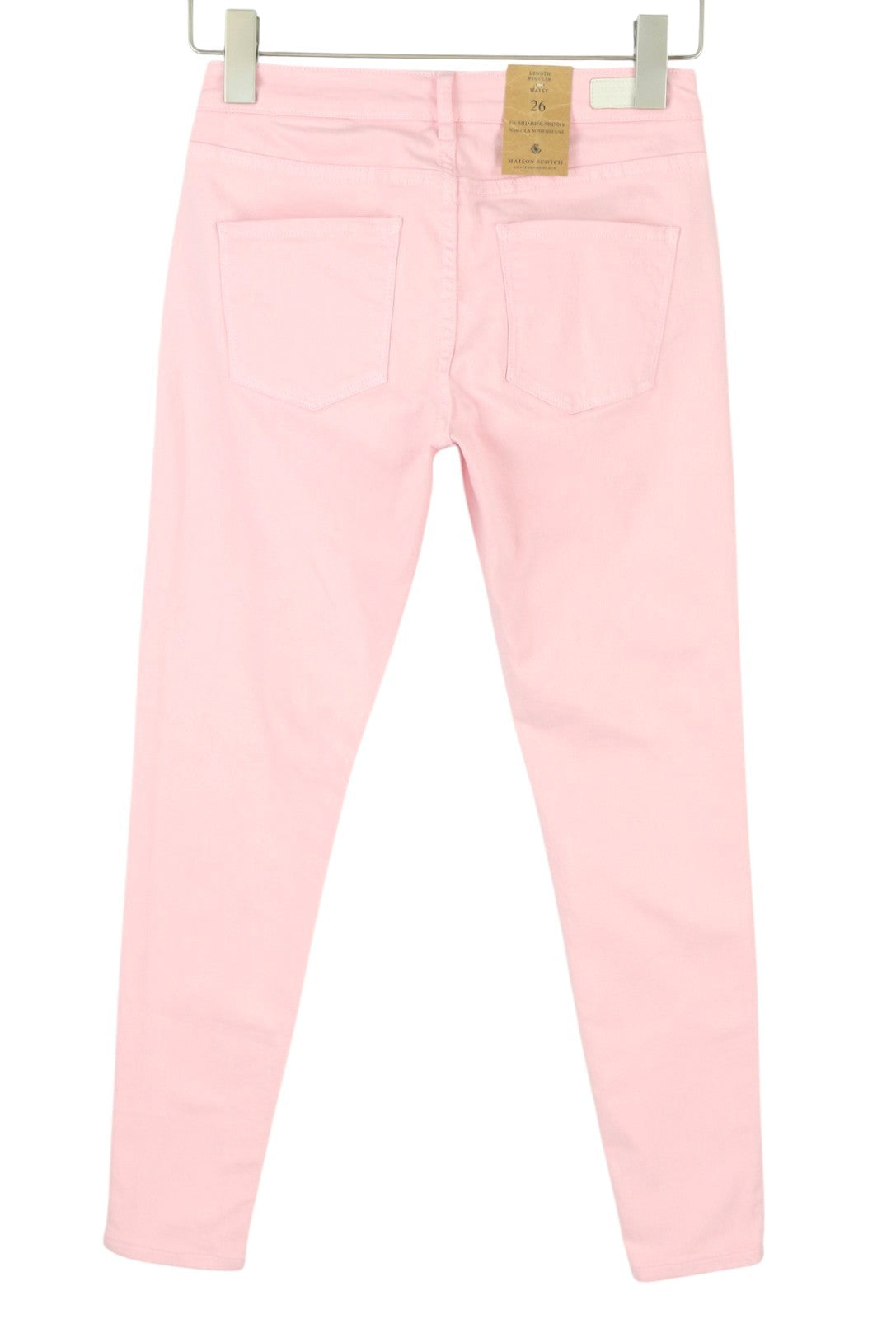 MAISON SCOTCH La Bohemienne Women Jeans W26 Pink Mid Rise Skinny Fit Zip Fly
