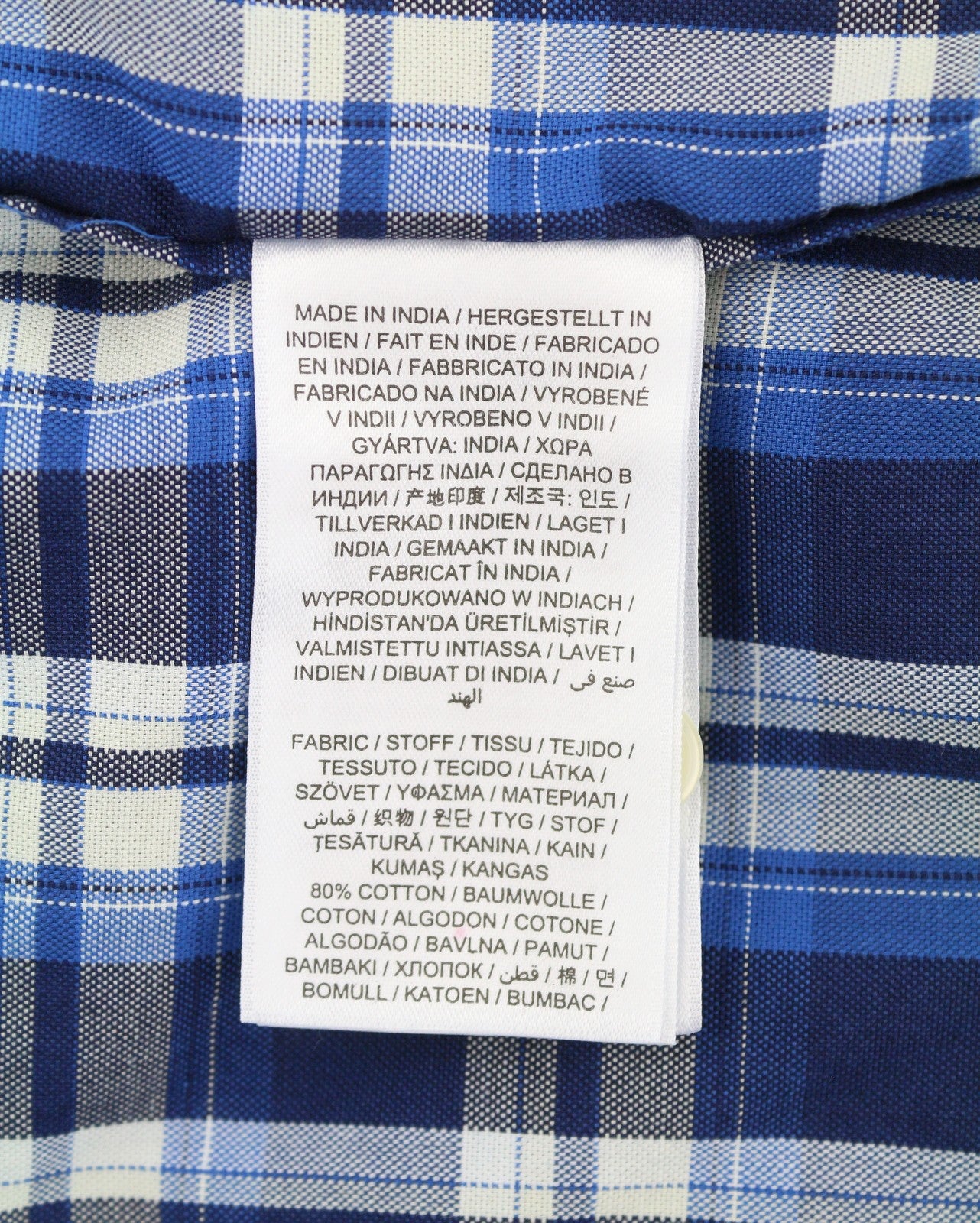 GANT Tech Prep Oxford Check Men Shirt M Blue Button-Down Neck Casual Shirt