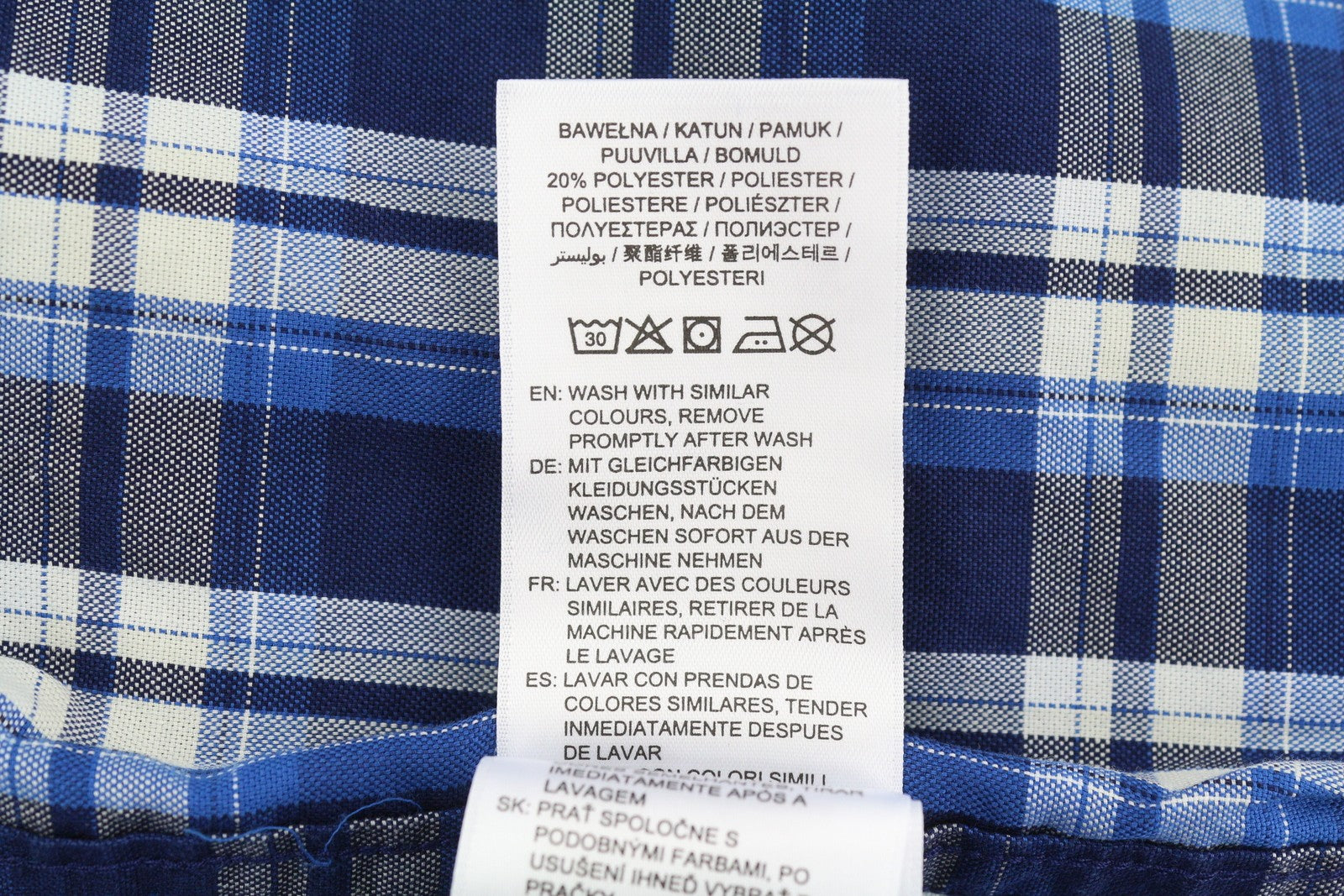 GANT Tech Prep Oxford Check Men Shirt M Blue Button-Down Neck Casual Shirt