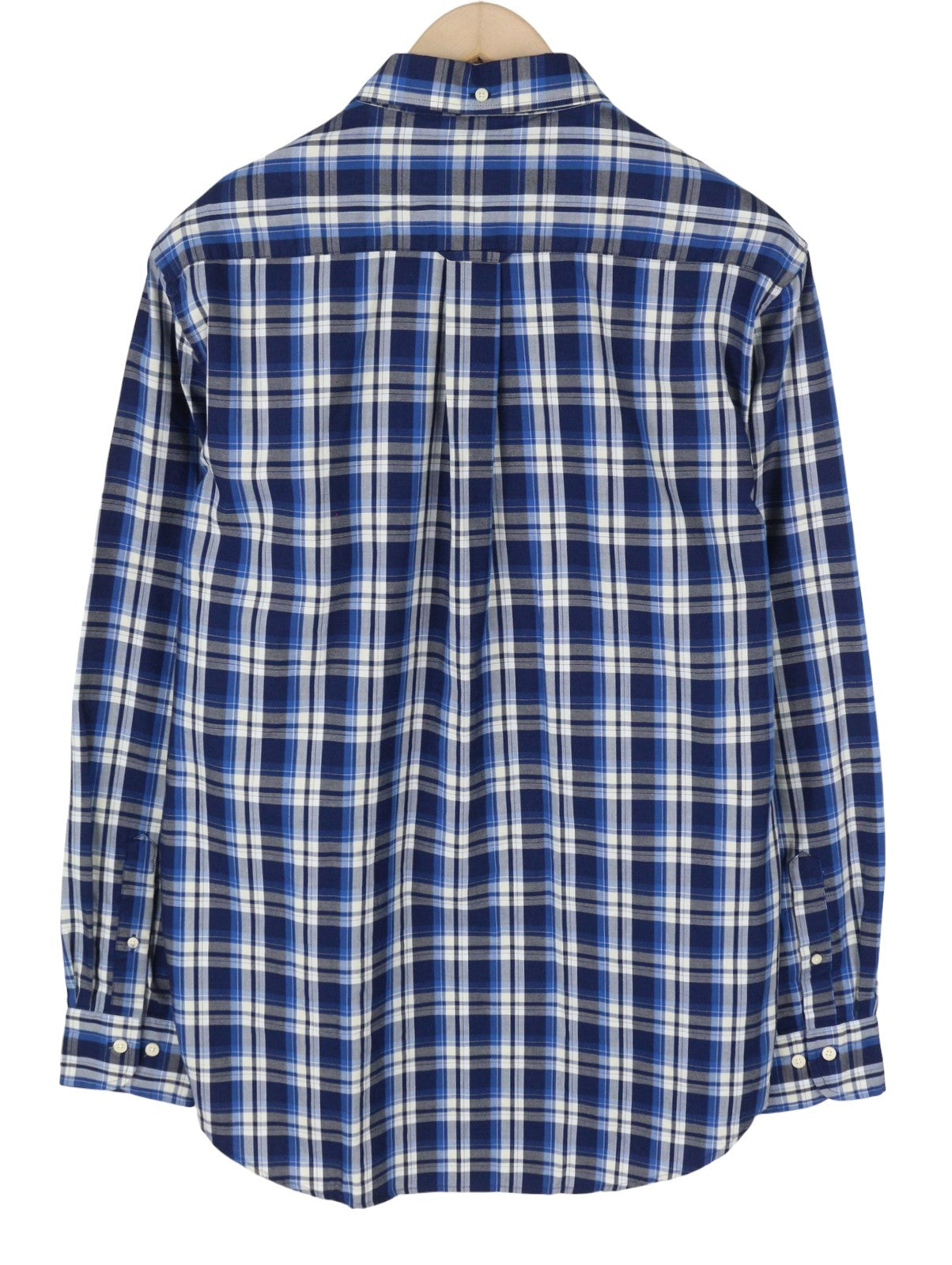 GANT Tech Prep Oxford Check Men Shirt M Blue Button-Down Neck Casual Shirt