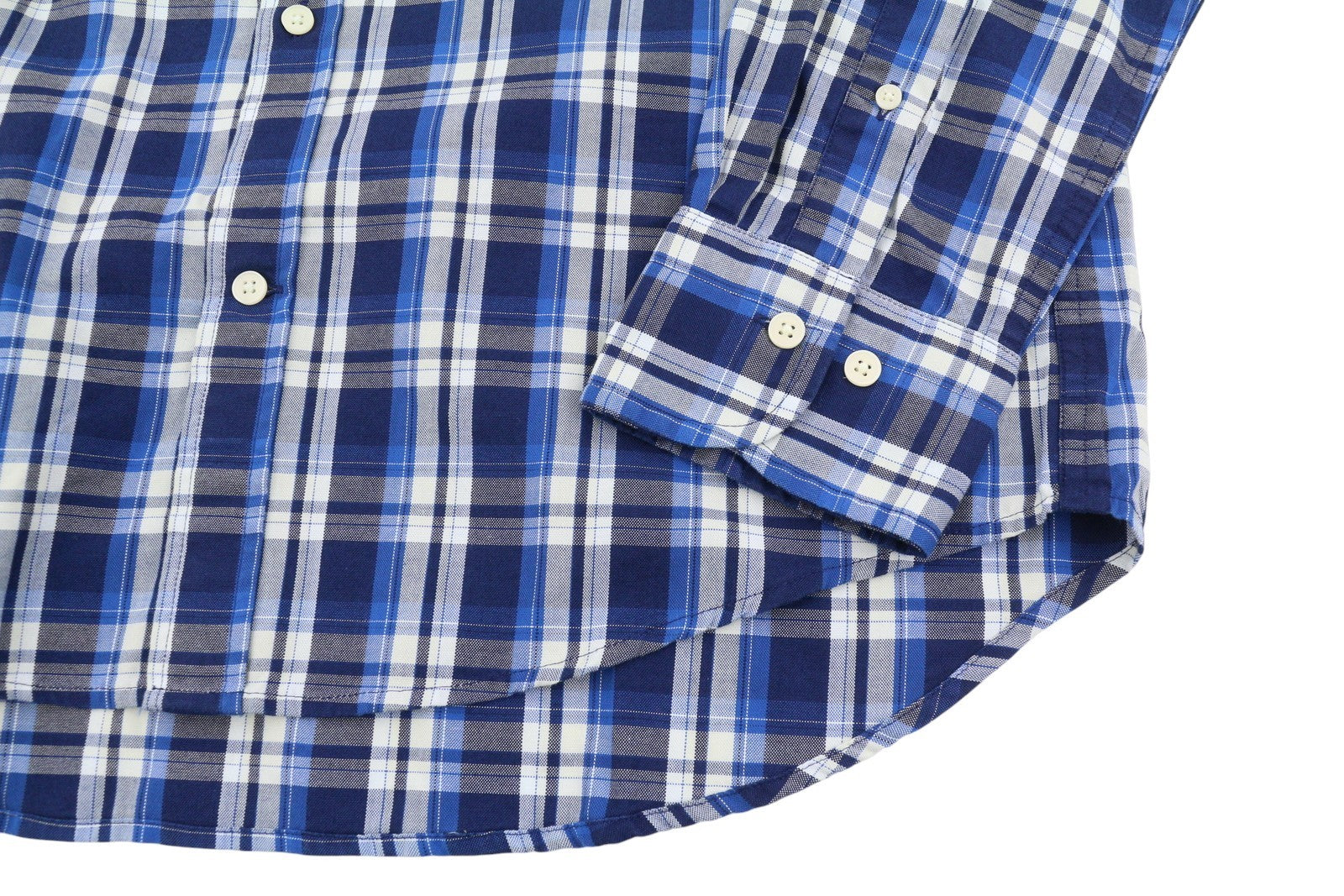 GANT Tech Prep Oxford Check Men Shirt M Blue Button-Down Neck Casual Shirt