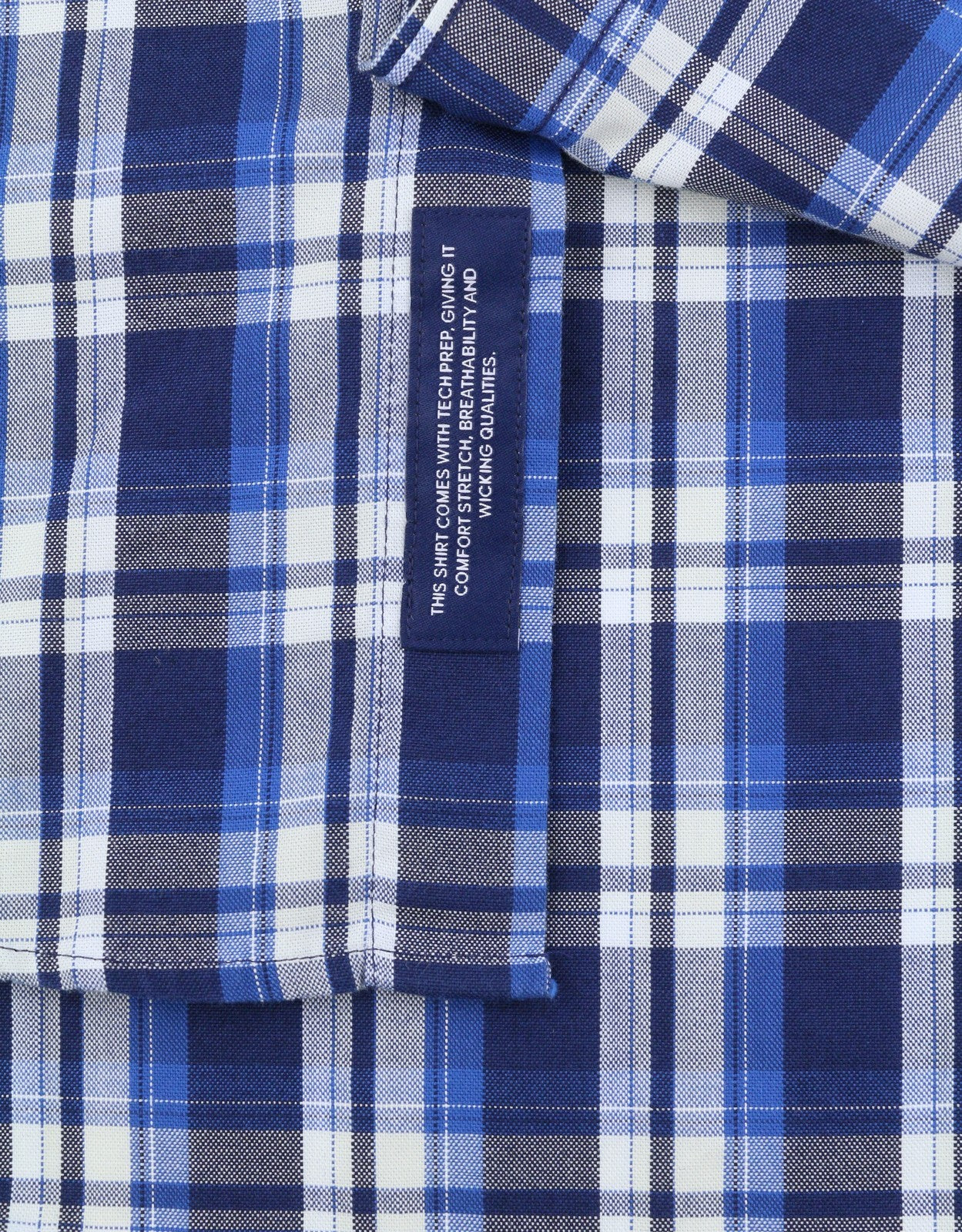 GANT Tech Prep Oxford Check Men Shirt M Blue Button-Down Neck Casual Shirt