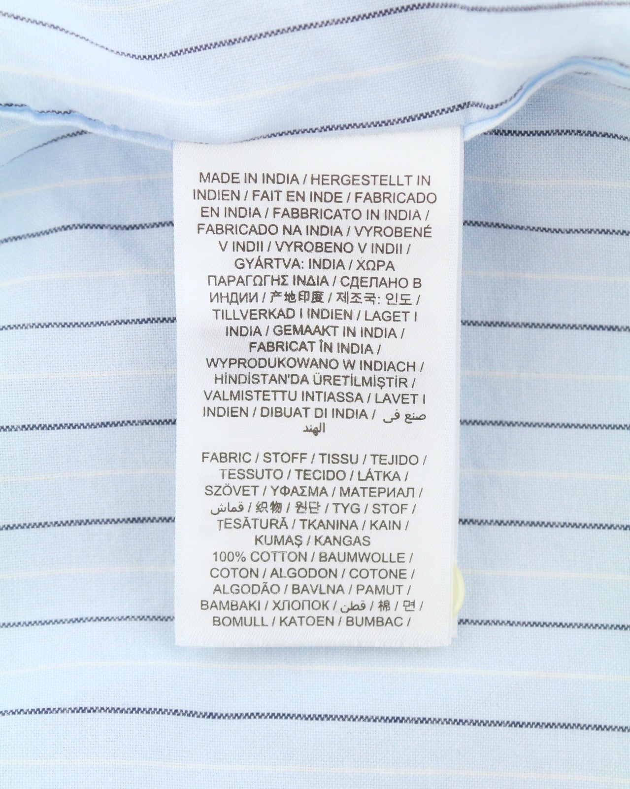 GANT Reg Oxf Stripe Men Shirt XL Light Blue Button-Down Pocket Casual Shirt